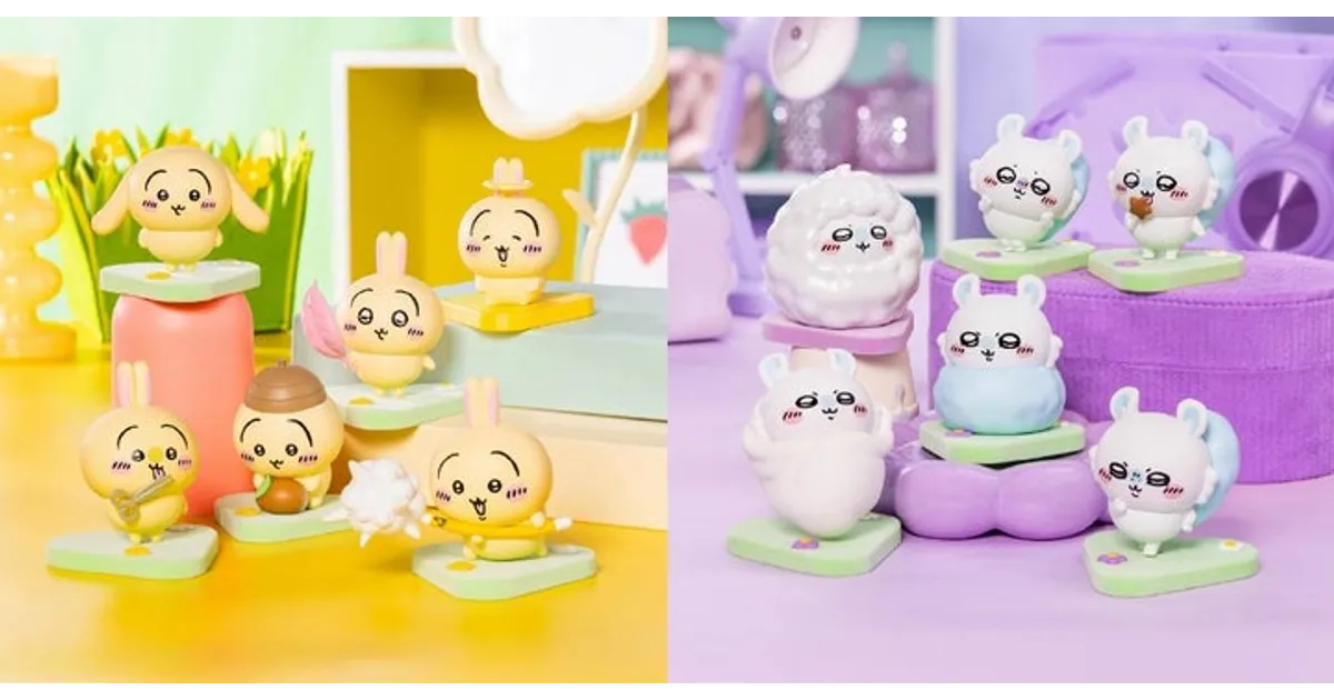 ちいかわ新作フィギュア「うさぎ/モモンガだらけ」登場！各6種、予約