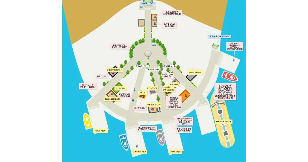 ポケモンBW】ヒウンシティのマップと出現するポケモン【ブラック