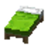 黄緑色のベッド