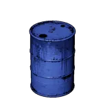 青色のドラム缶の画像