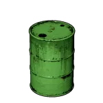 緑色のドラム缶の画像