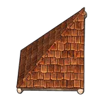 木の角屋根の画像