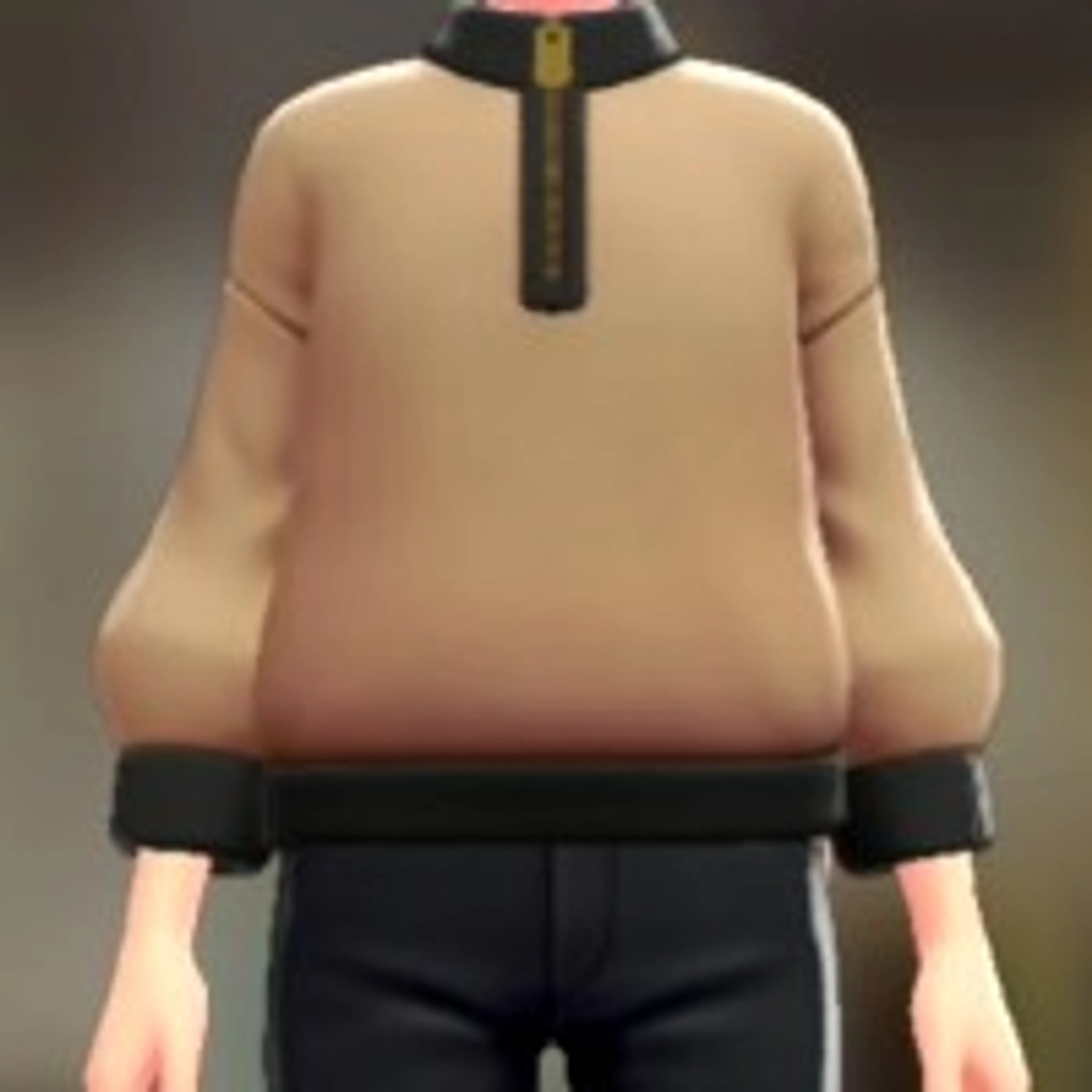 ハーフジップスウェット - ライトキャメル