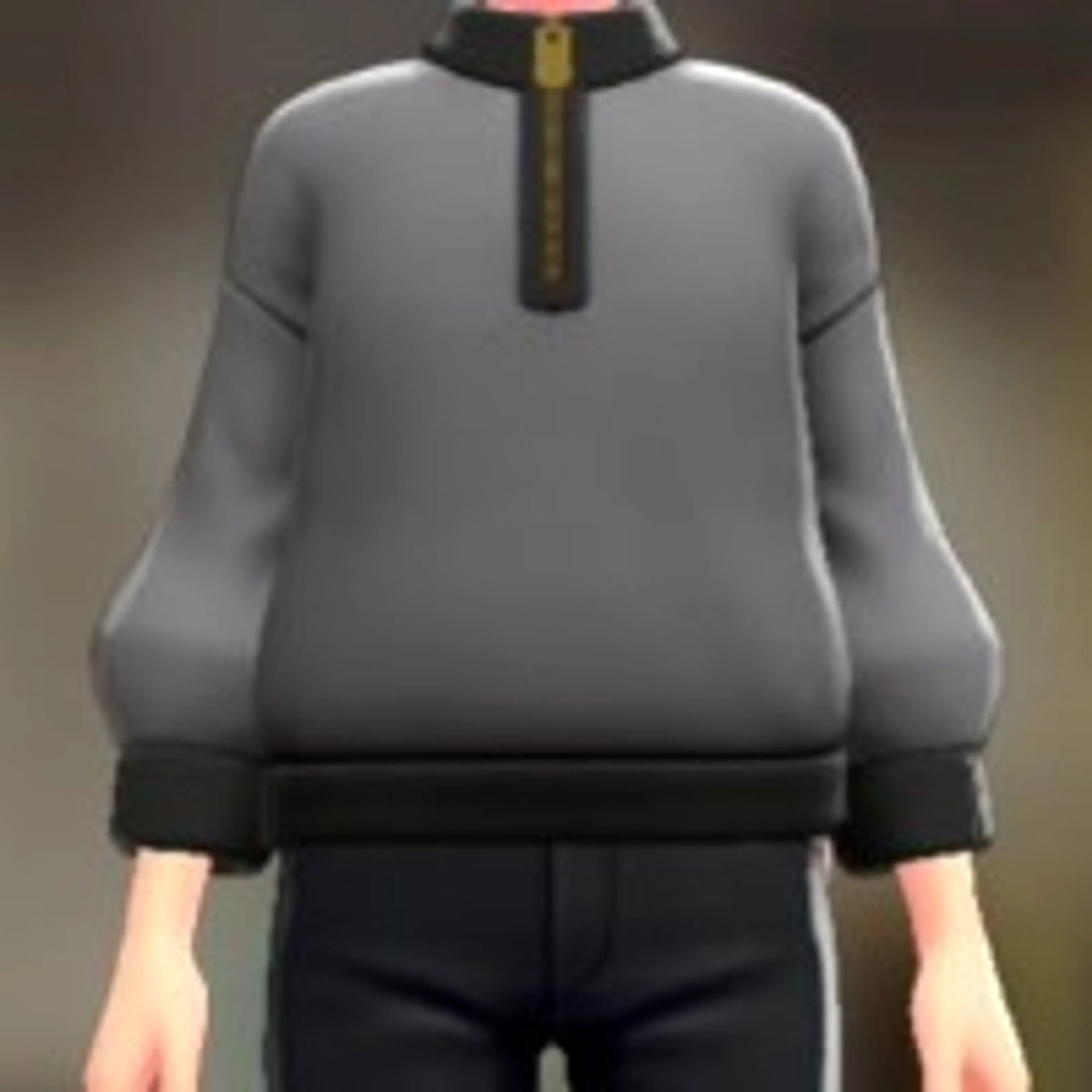 ハーフジップスウェット - グレー