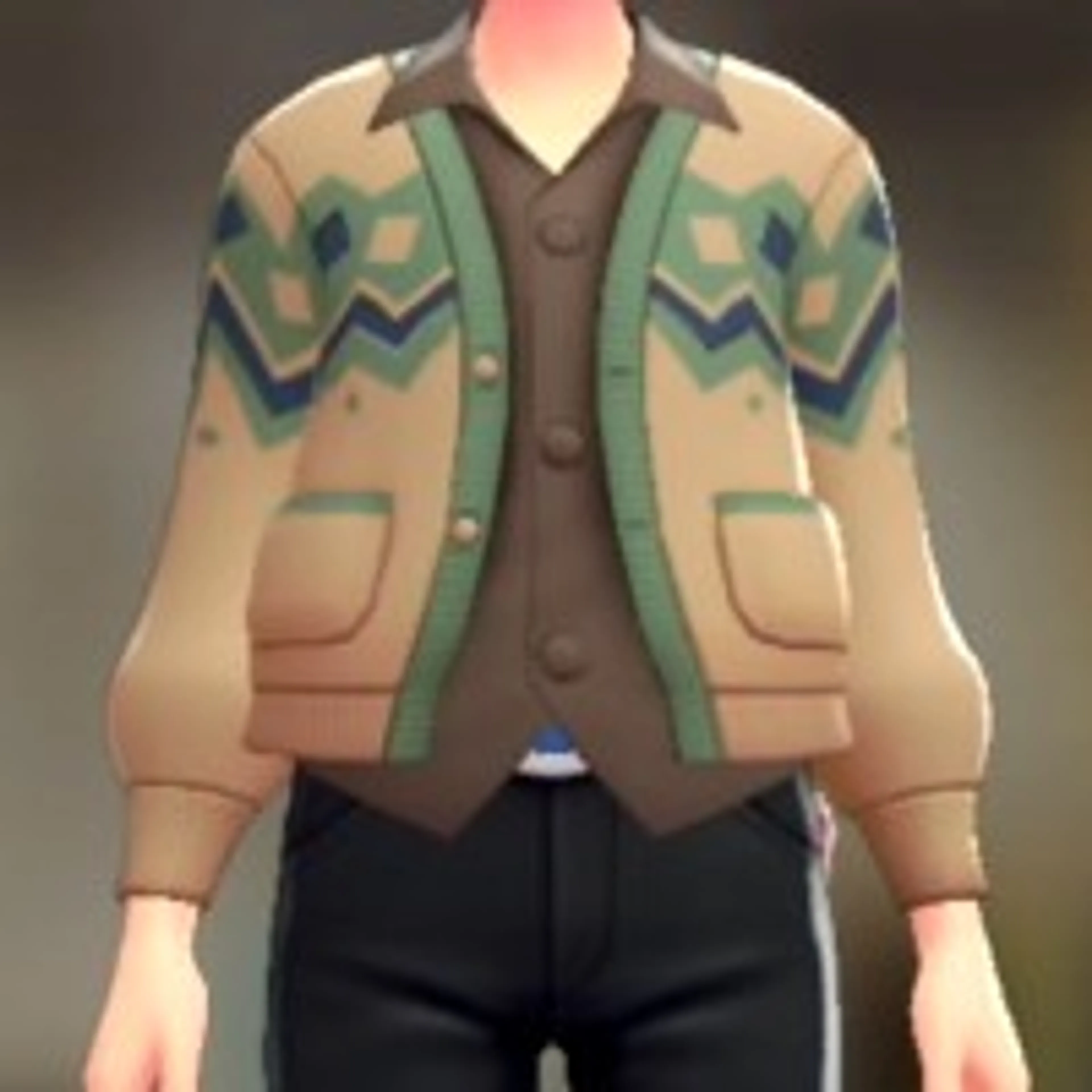 カーディガン&シャツセット - こなふきキャメル ブラウン