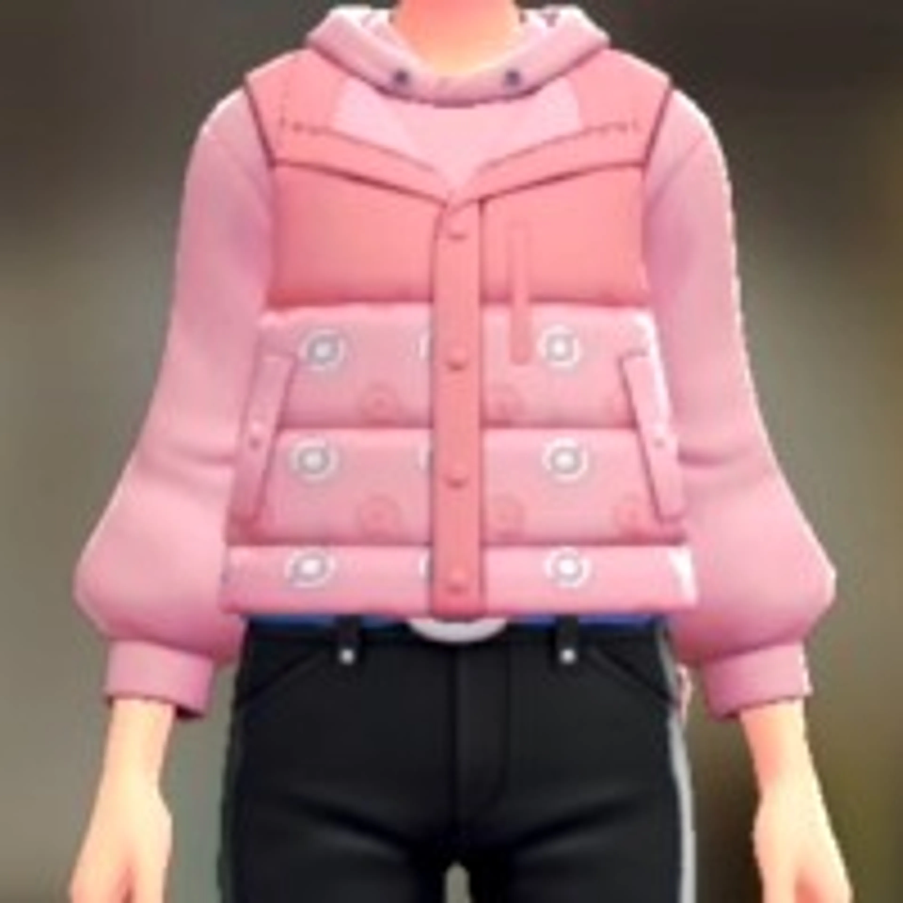 ダウンベスト&パーカーセット - モンボがらピンク ベビーピンク