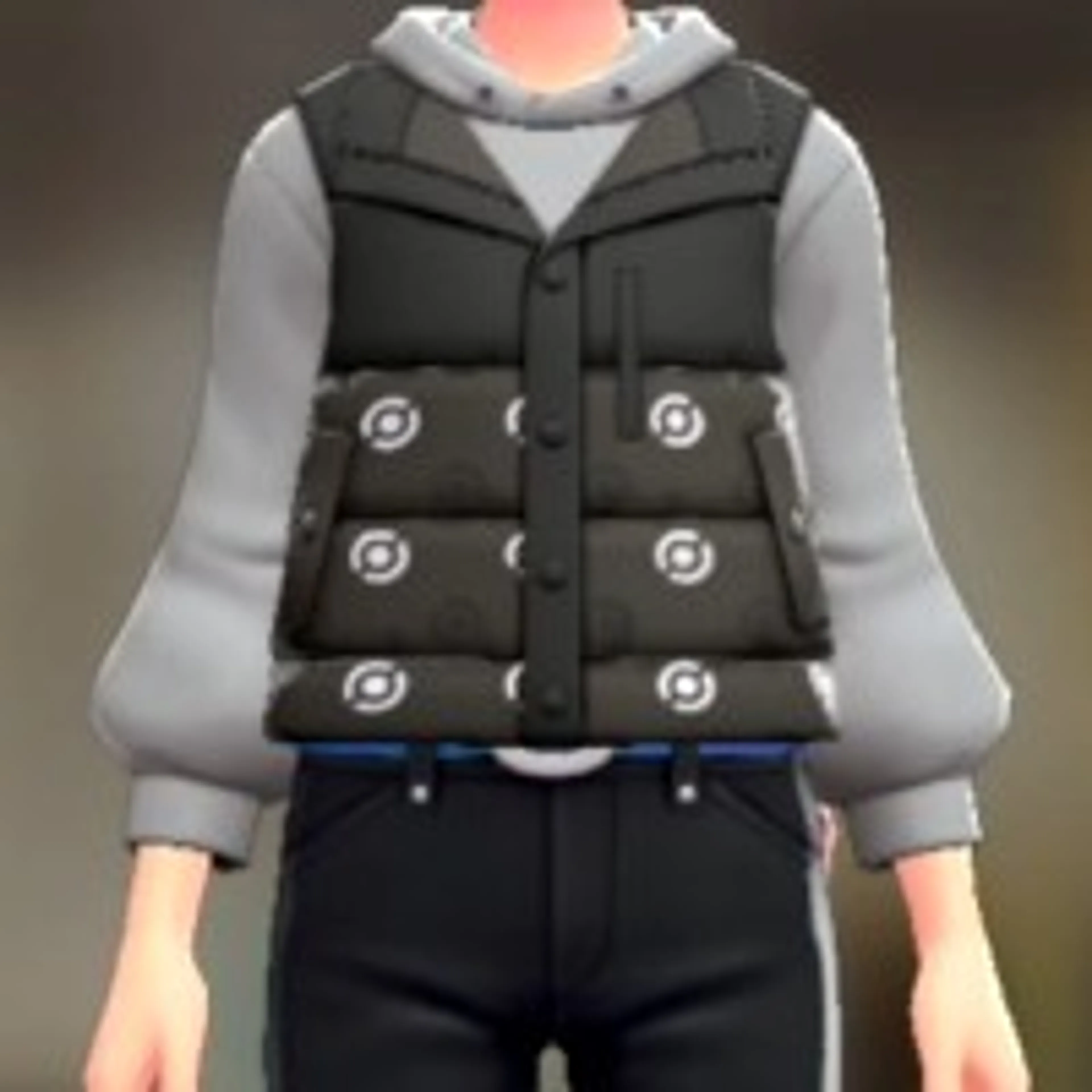 ダウンベスト&パーカーセット - モンボがらブラック ライトグレー