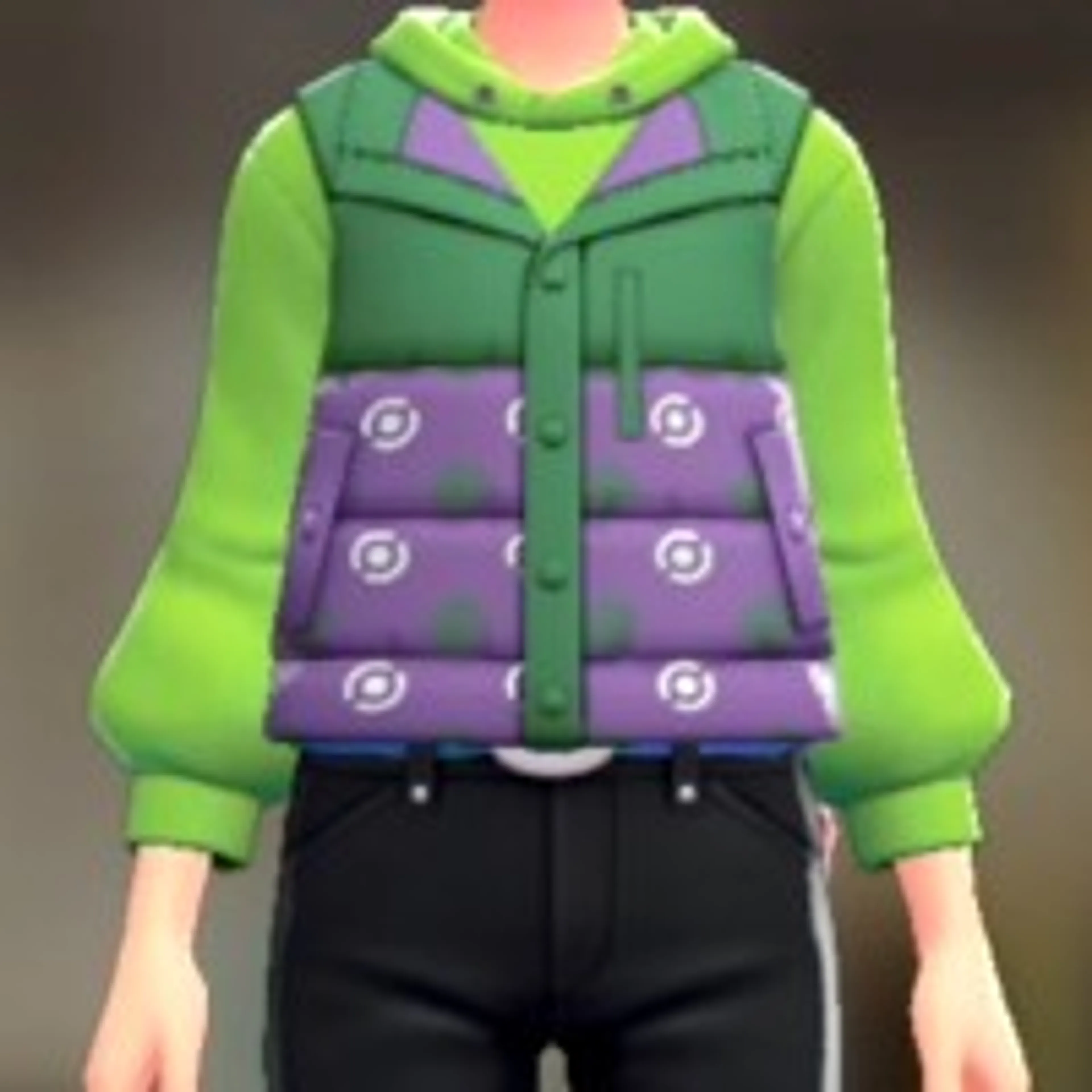 ダウンベスト&パーカーセット - モンボがらパープル ライム