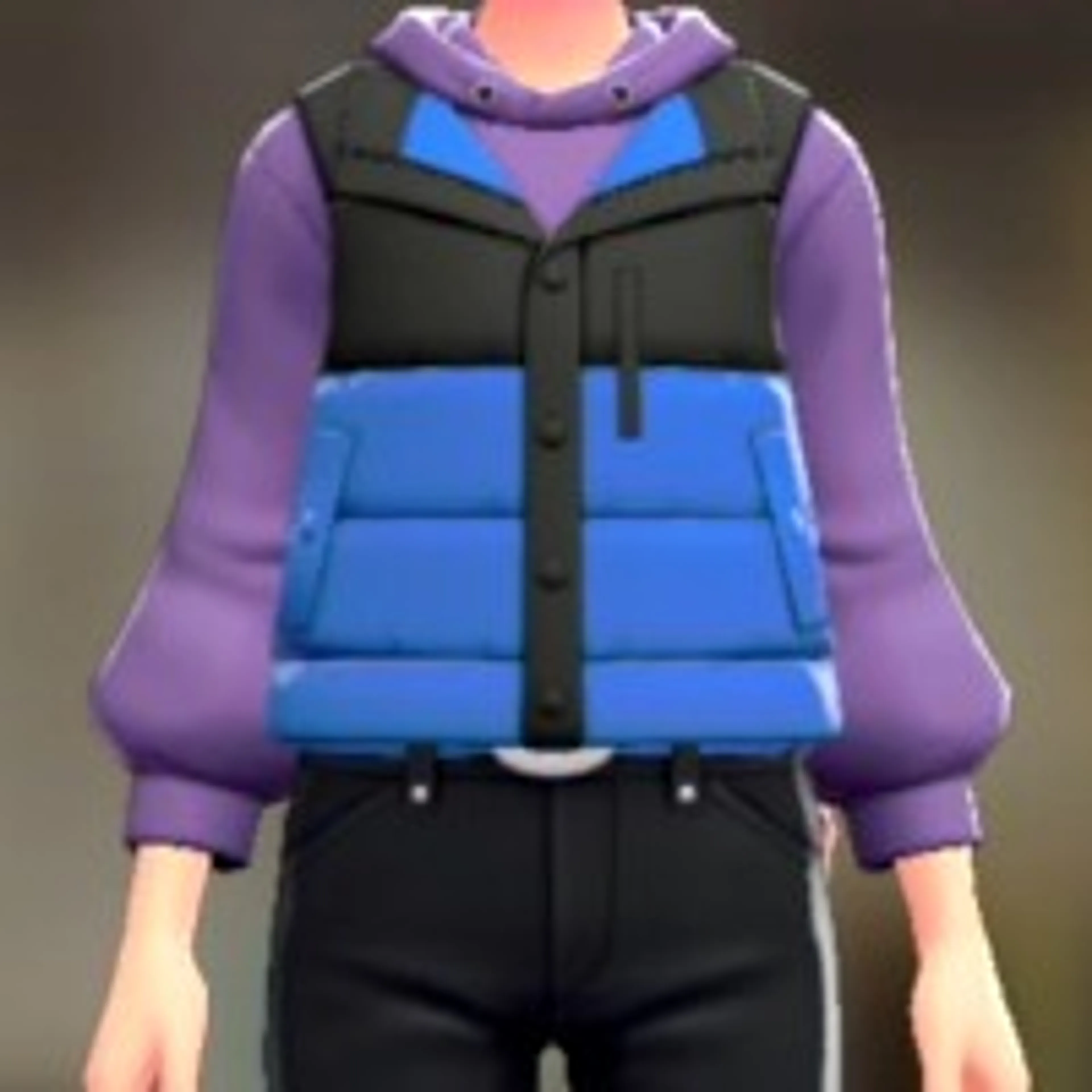 ダウンベスト&パーカーセット - バイカラーブルー パープル