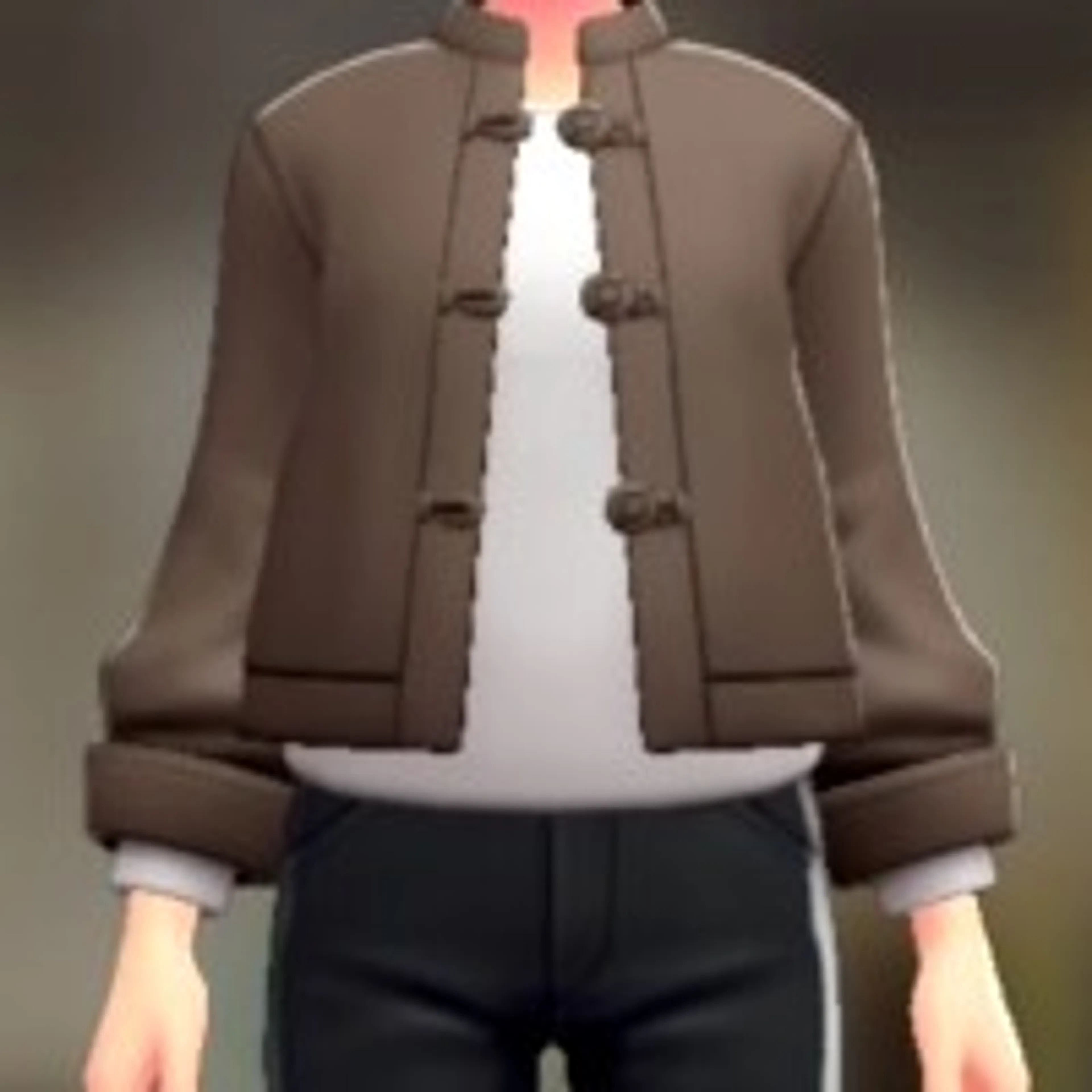 むすびボタンシャツセット - ブラウン ホワイト