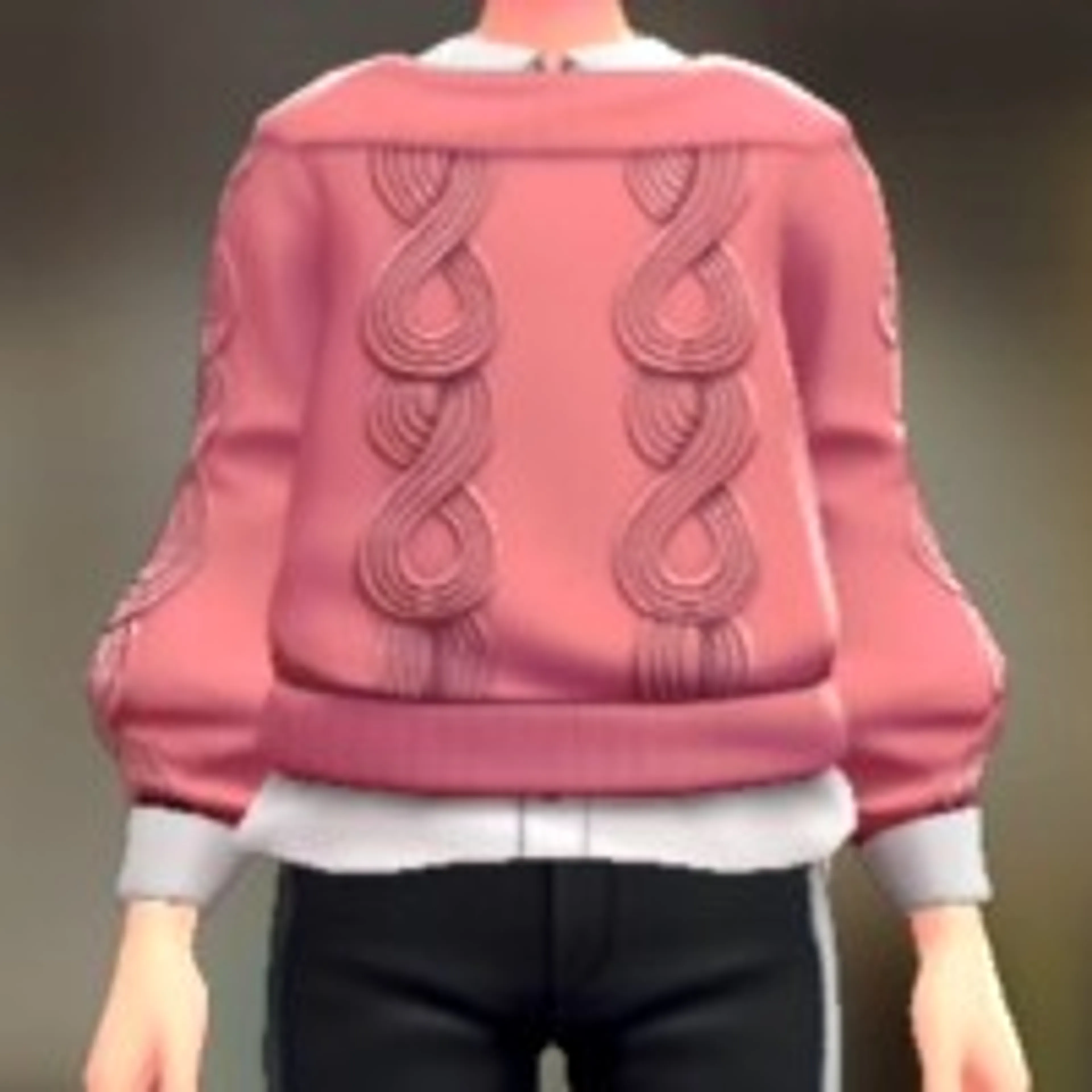 セーター&シャツセット - ピンク ホワイト