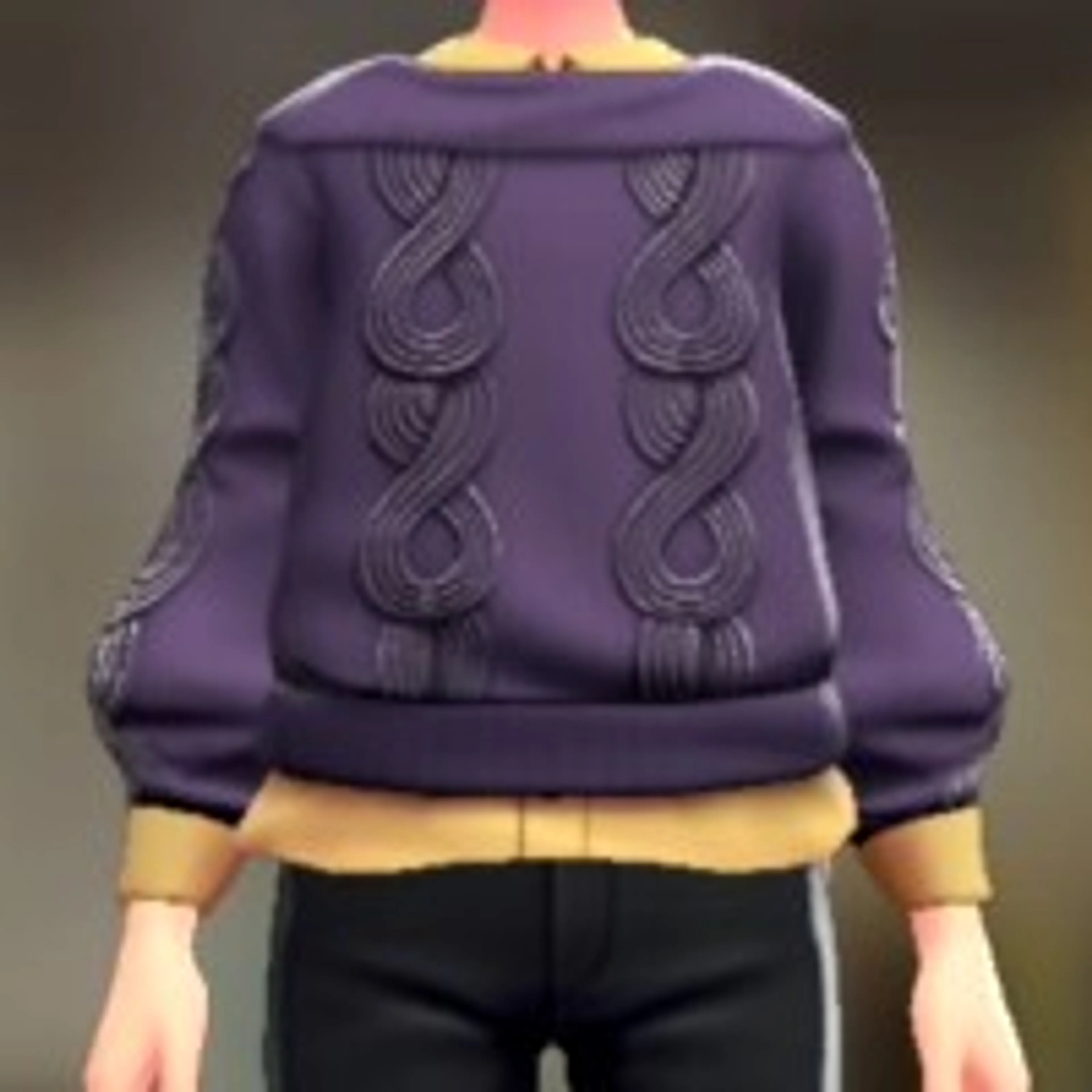 セーター&シャツセット - パープル クリーム