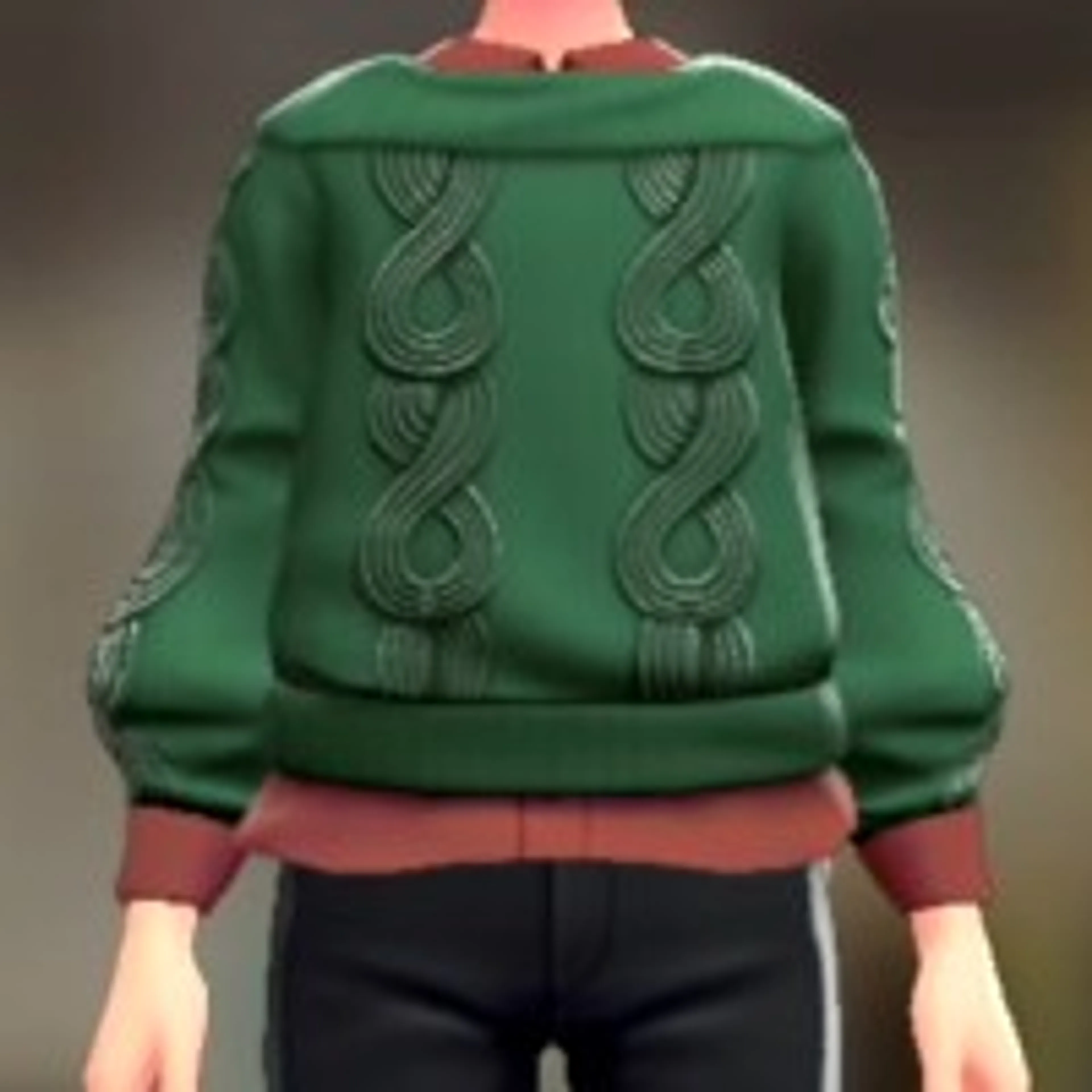 セーター&シャツセット - グリーン ボルドー