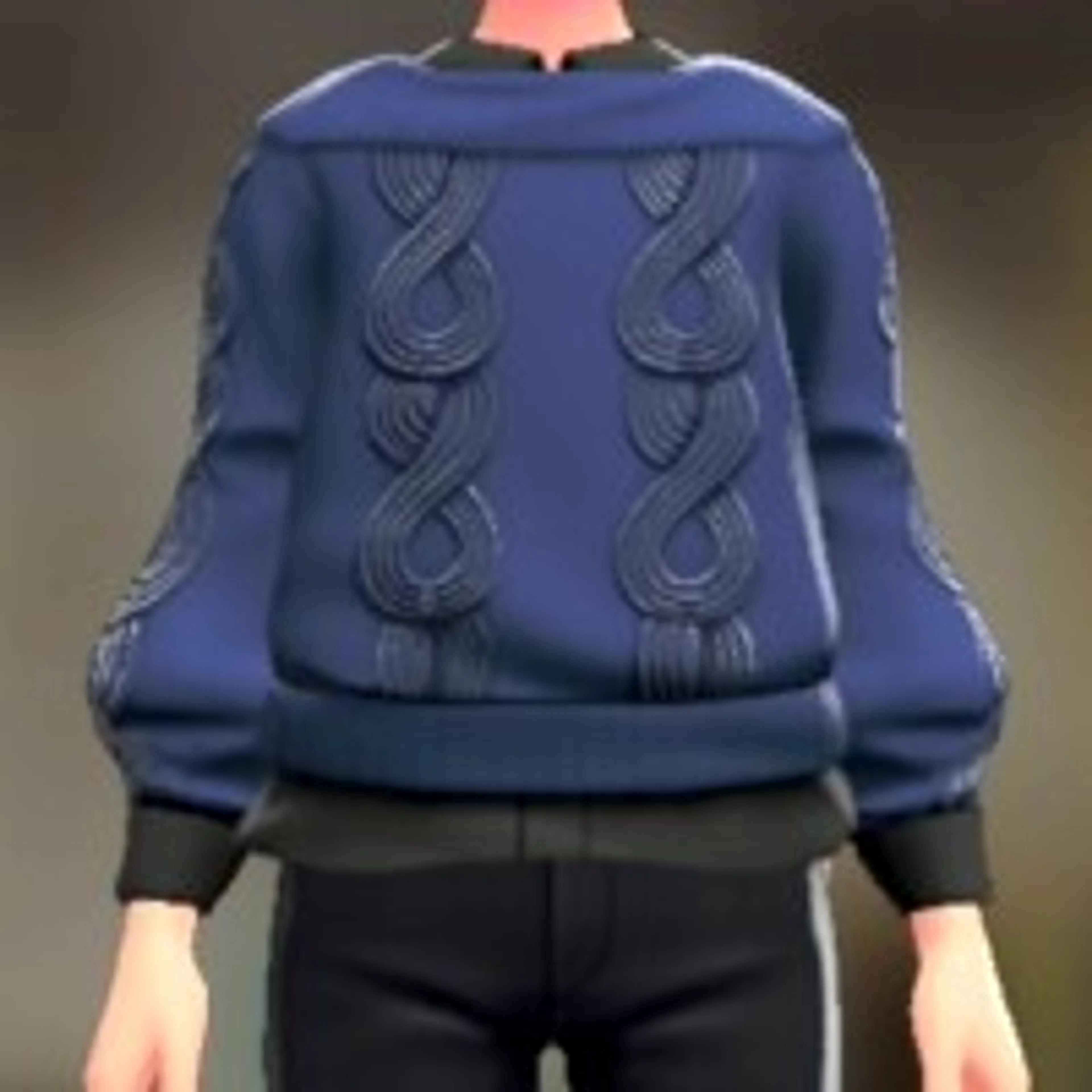 セーター&シャツセット - ブルー ブラック