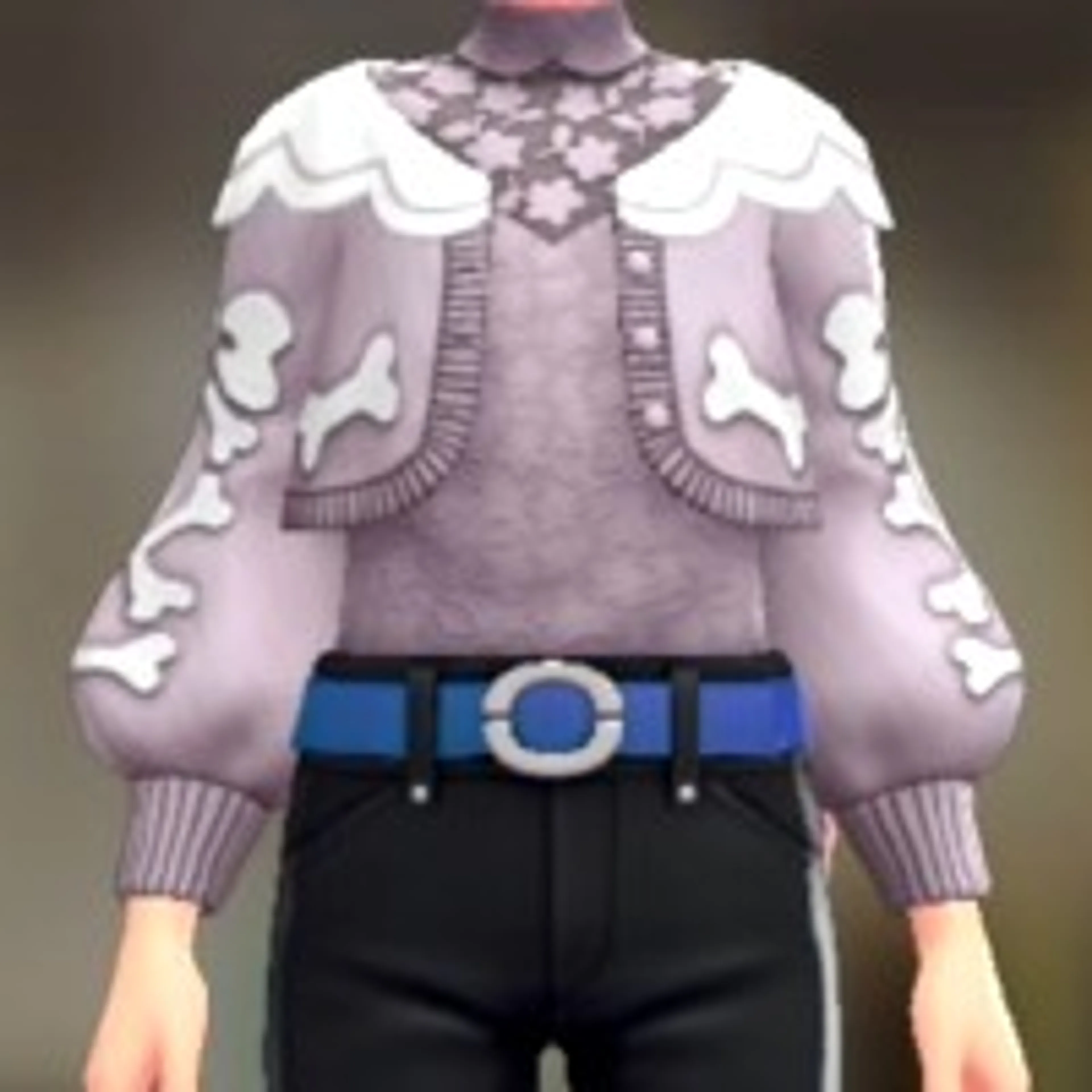 カーディガン&ブラウスセット - ボーンリボンパープル ペールパープル