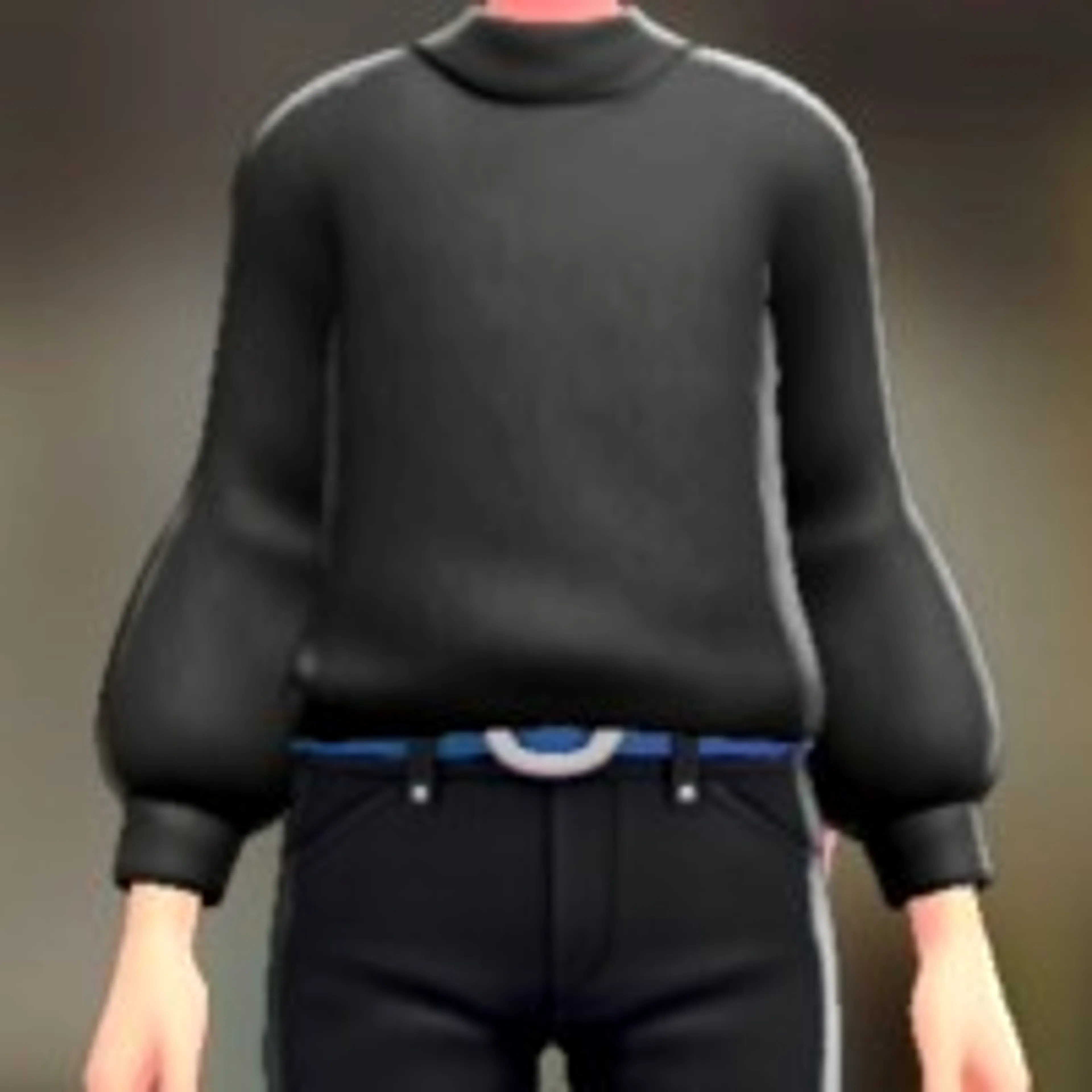 ファジーセーター - ブラック