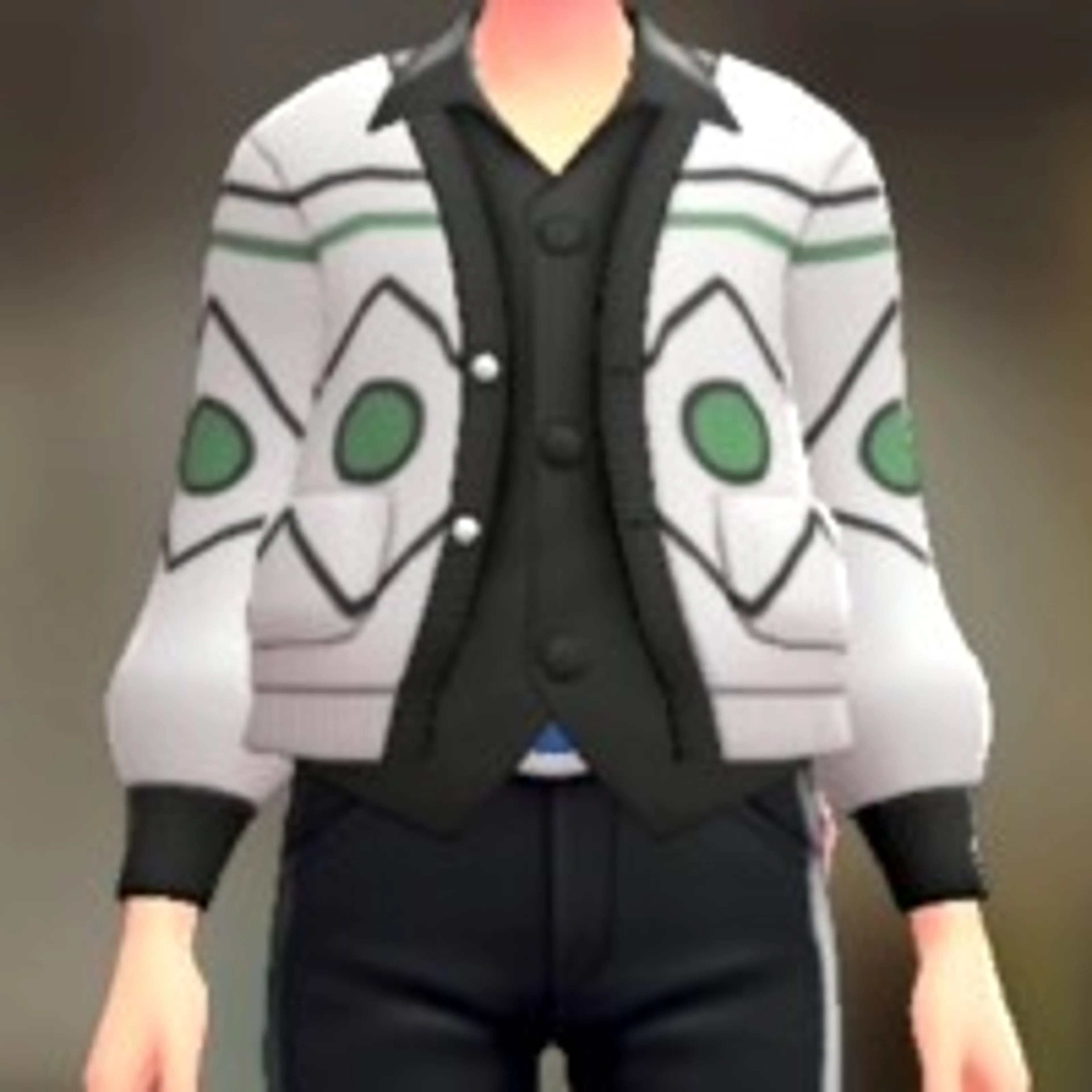 カーディガン&シャツセット - サイケホワイト ブラック