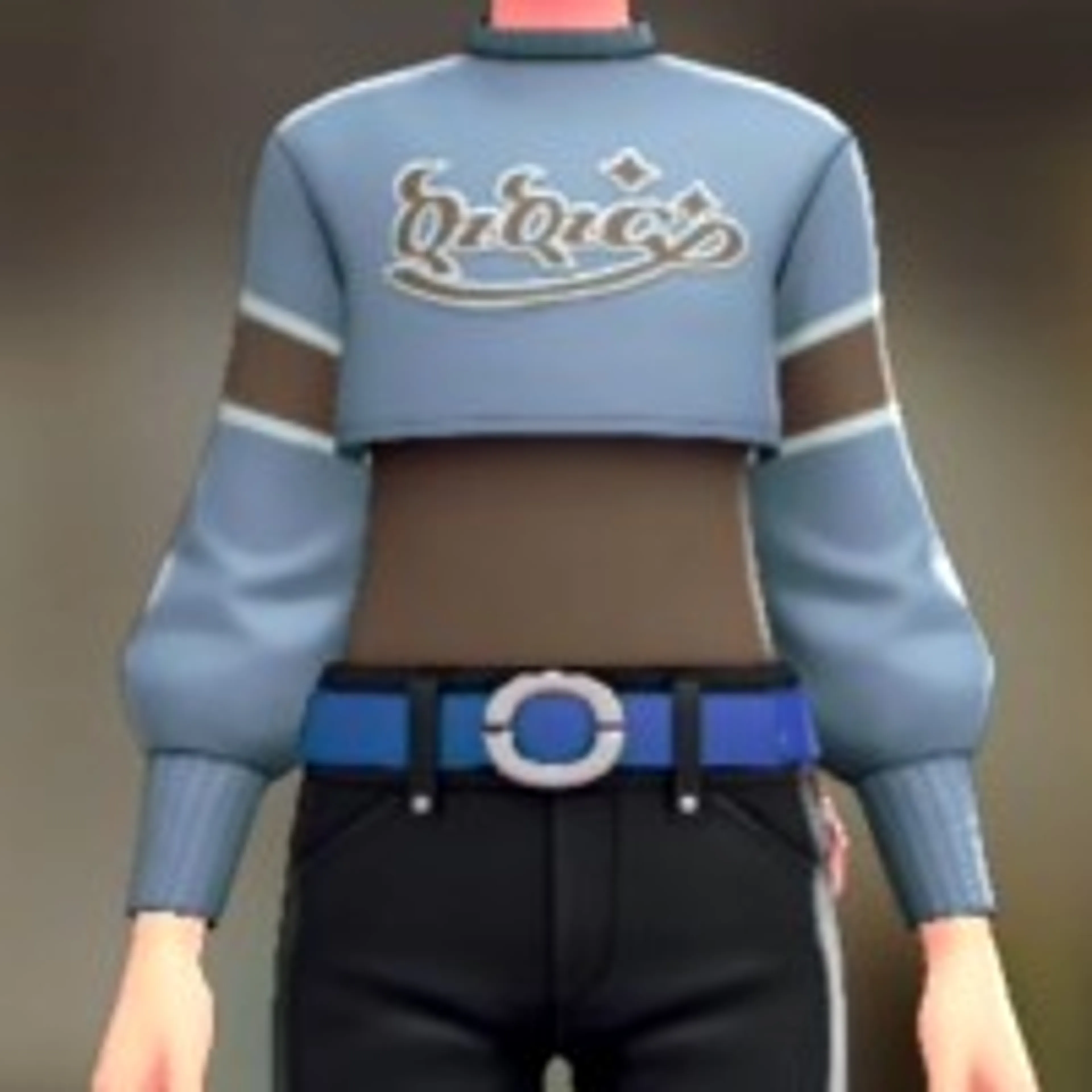 クロップドトップスセット - カレッジブルー ブラウン