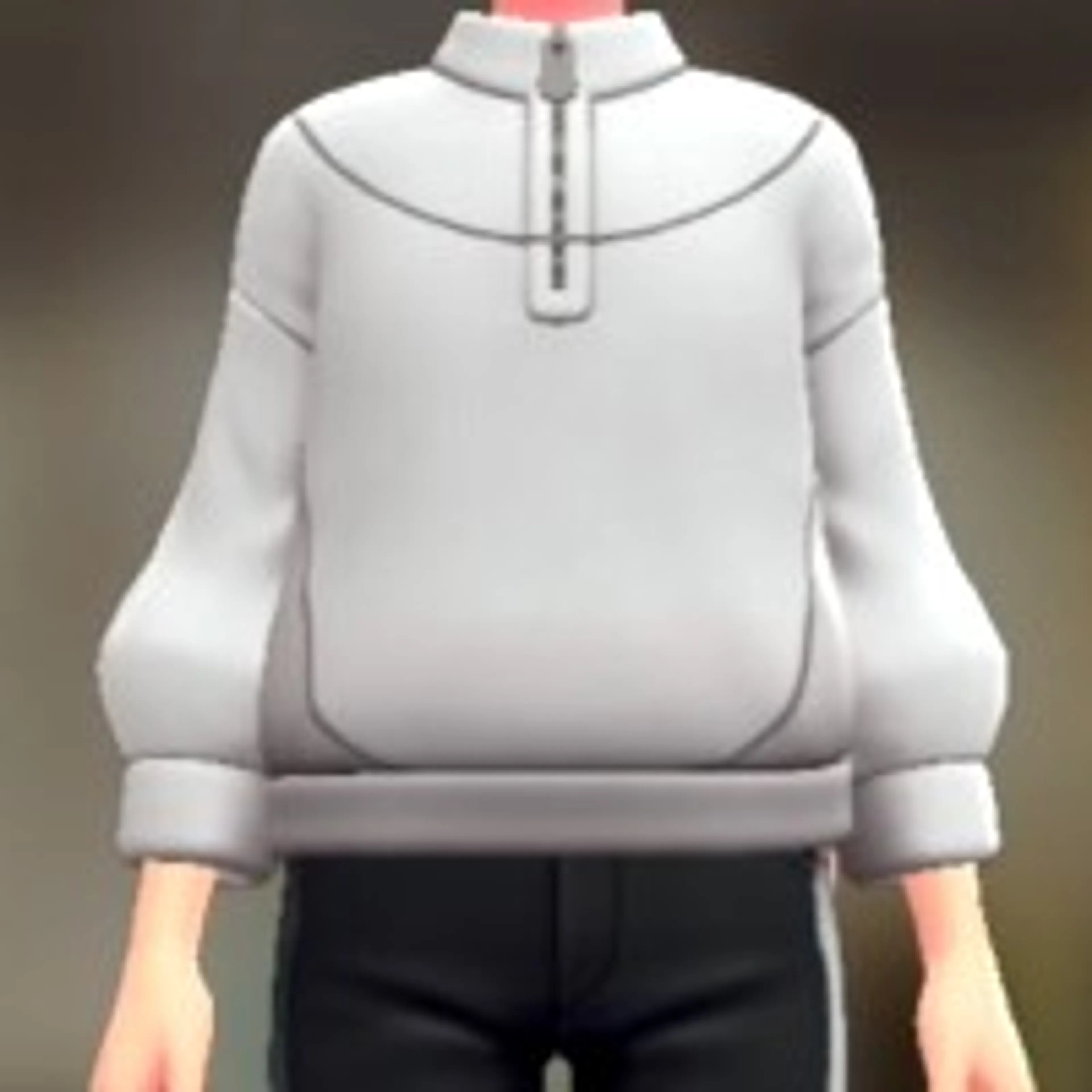 レザーミックススウェット - レザーホワイト