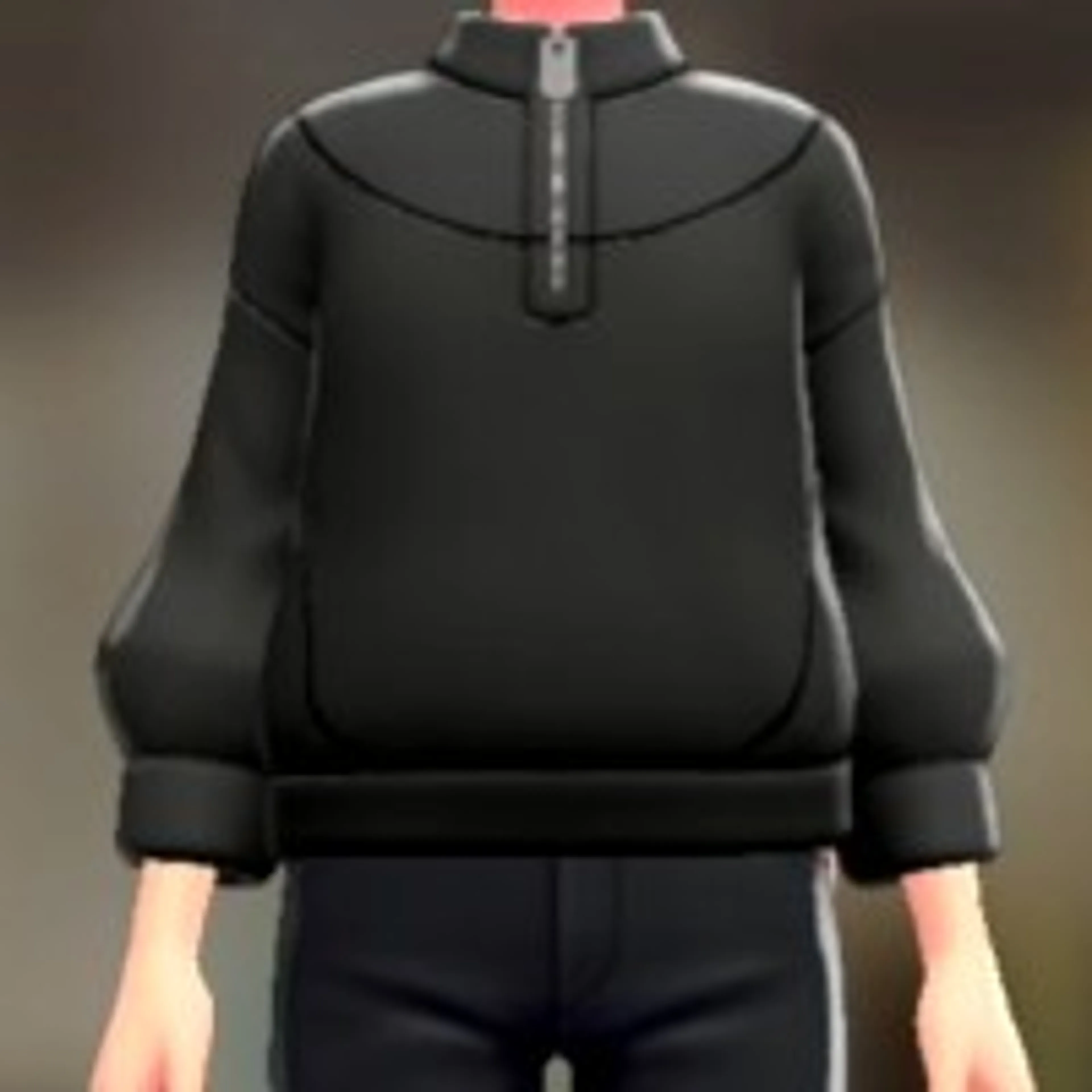 レザーミックススウェット - レザーブラック