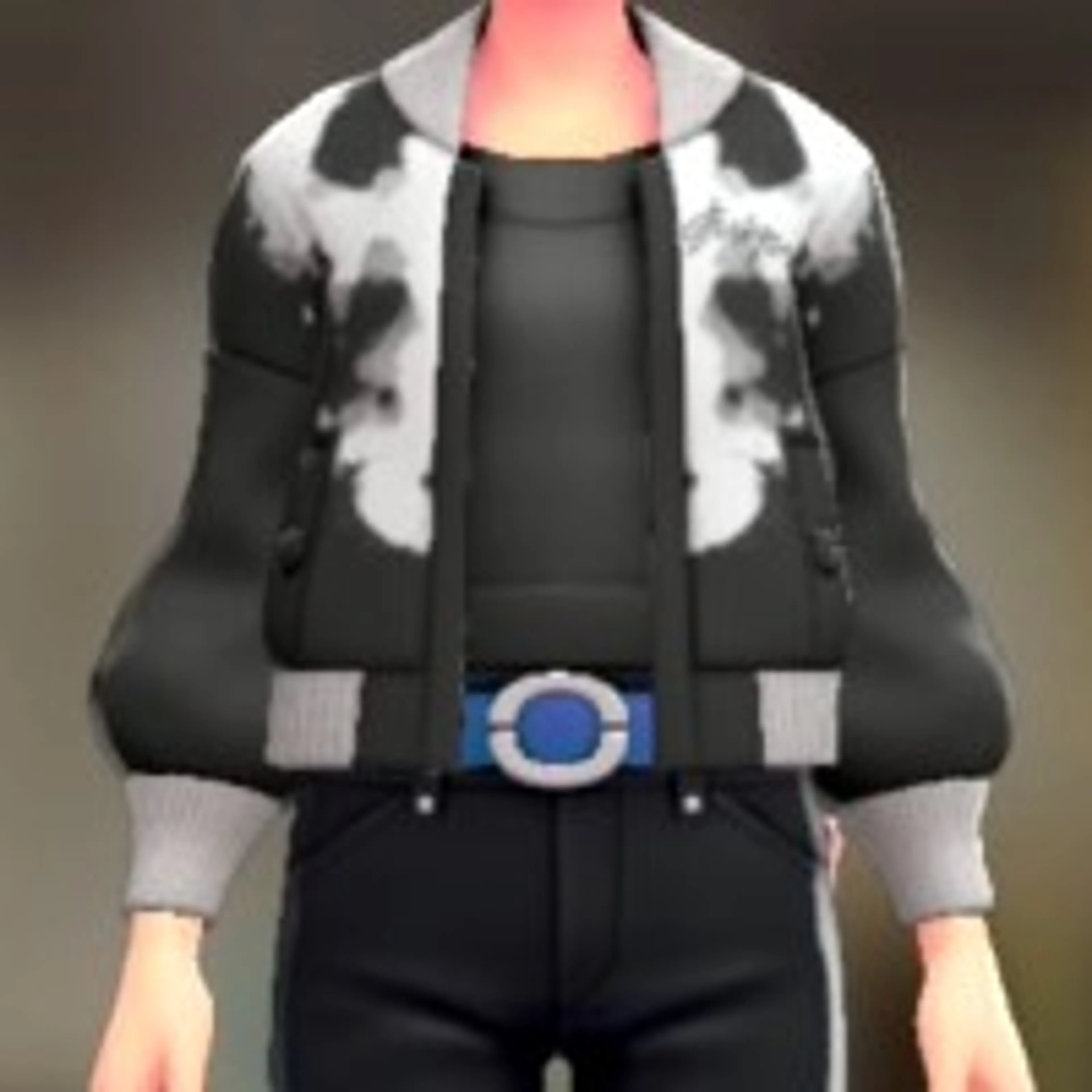 ブルゾン&オフショルセット - ホワイトインク ビビッドブラック