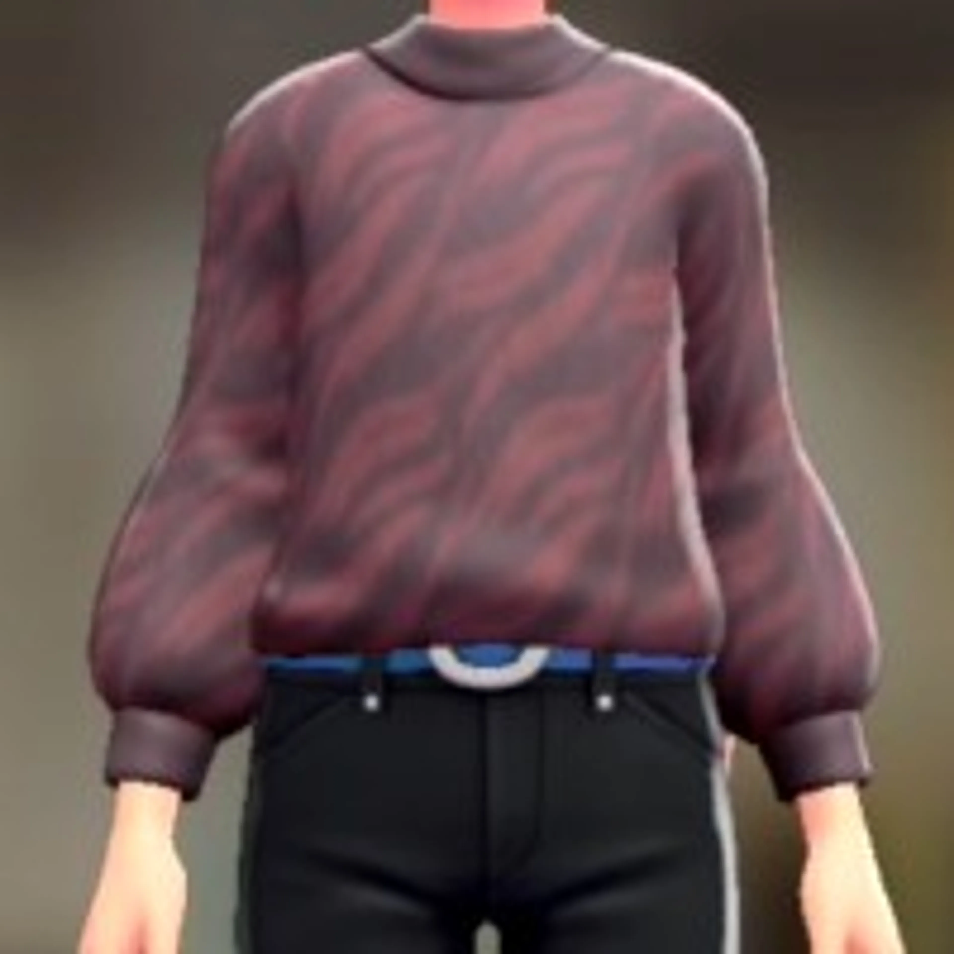 ファジーセーター - パープル×ピンク