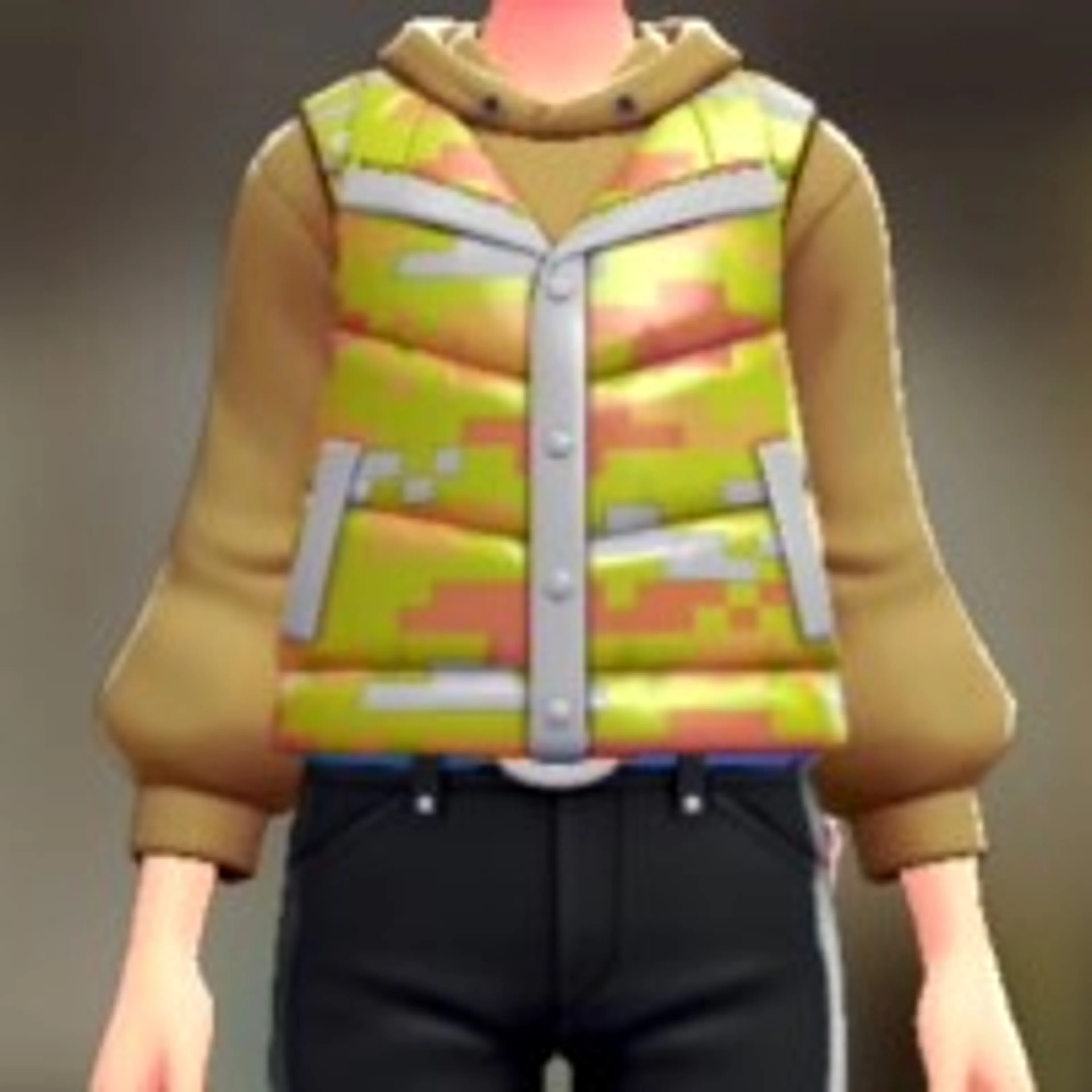 ダウンベスト&パーカーセット - サニーモザイク キャメル