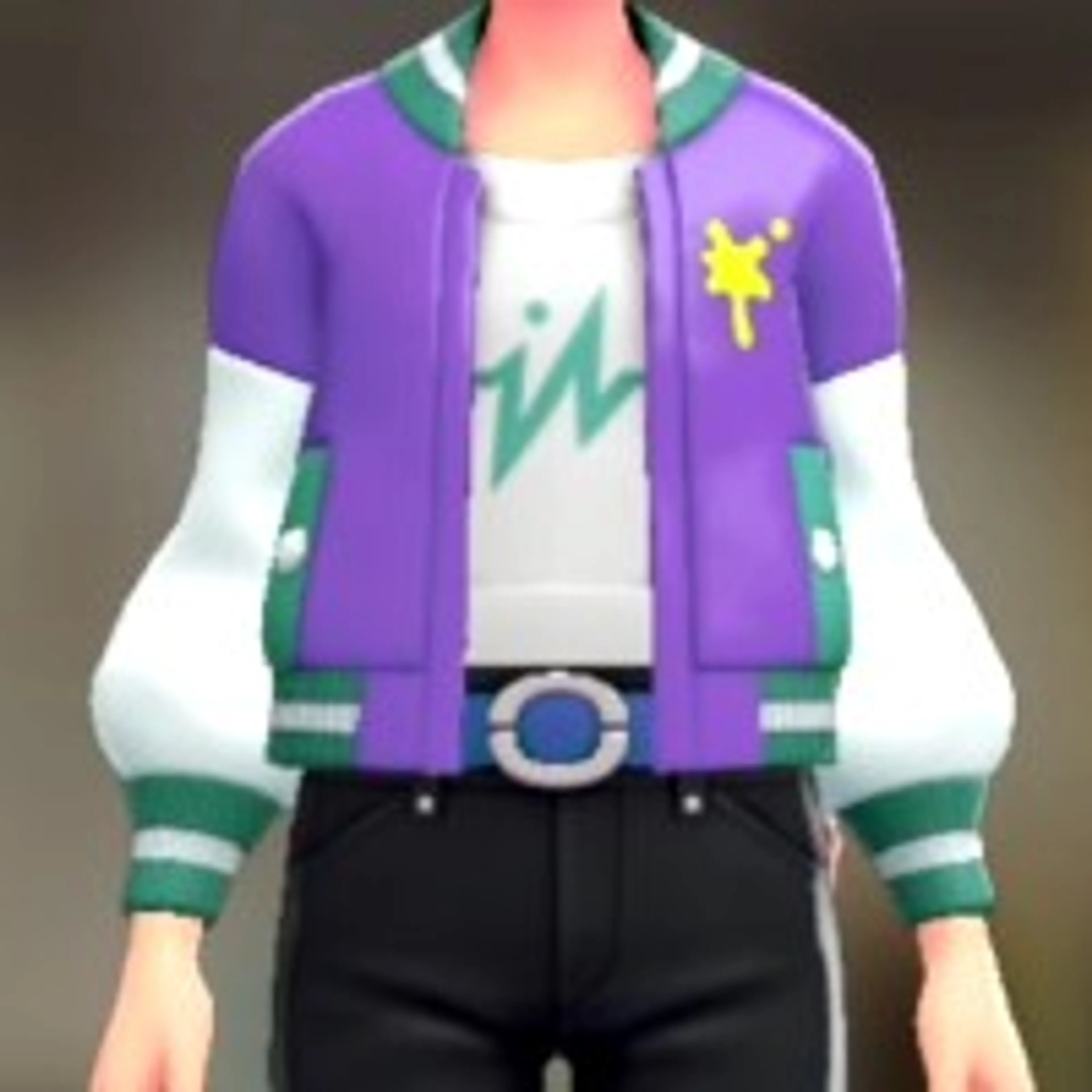 ブルゾン&オフショルセット - アロマパープル ホワイト×グリーン