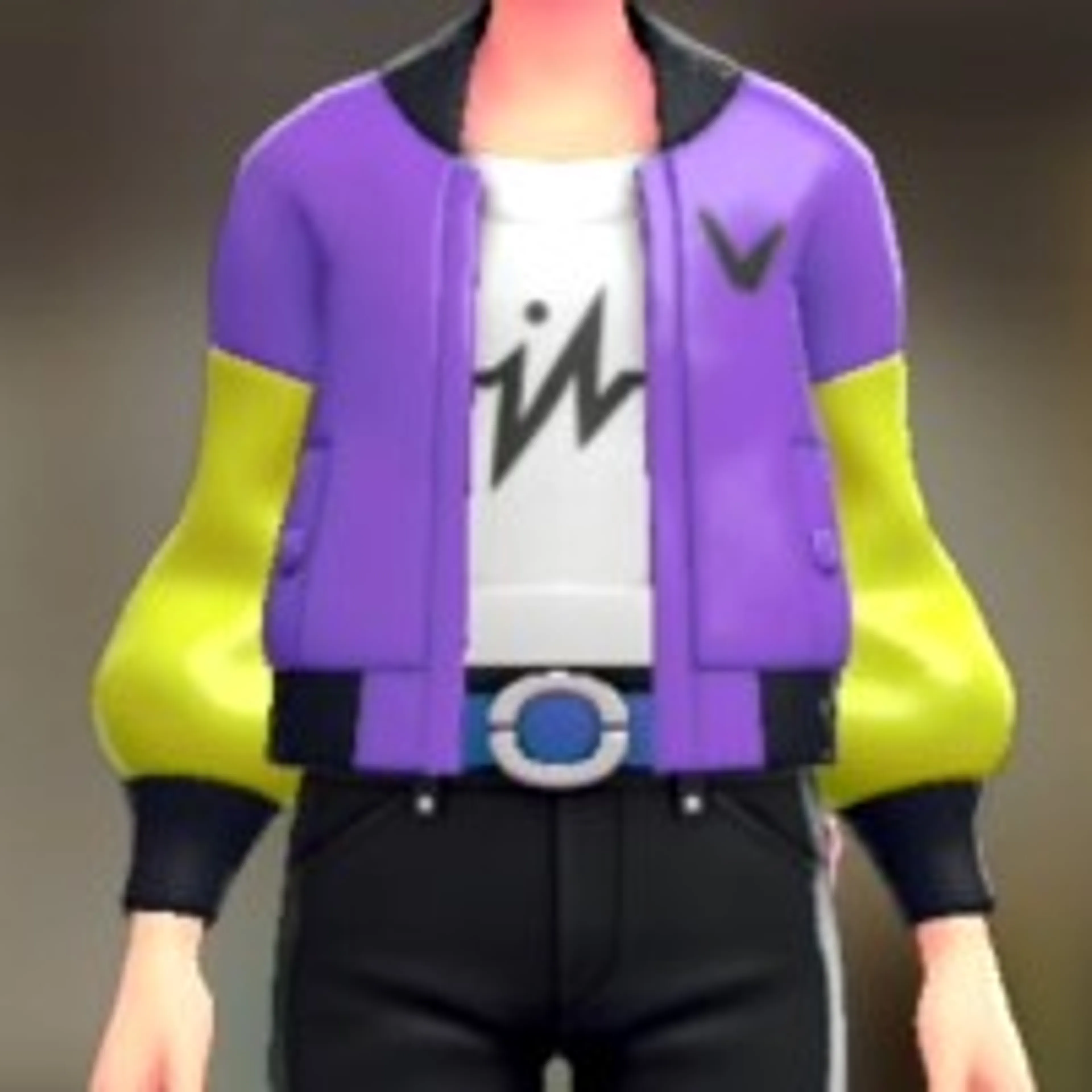 ブルゾン&オフショルセット - スケアリーパープル ホワイト×ブラック