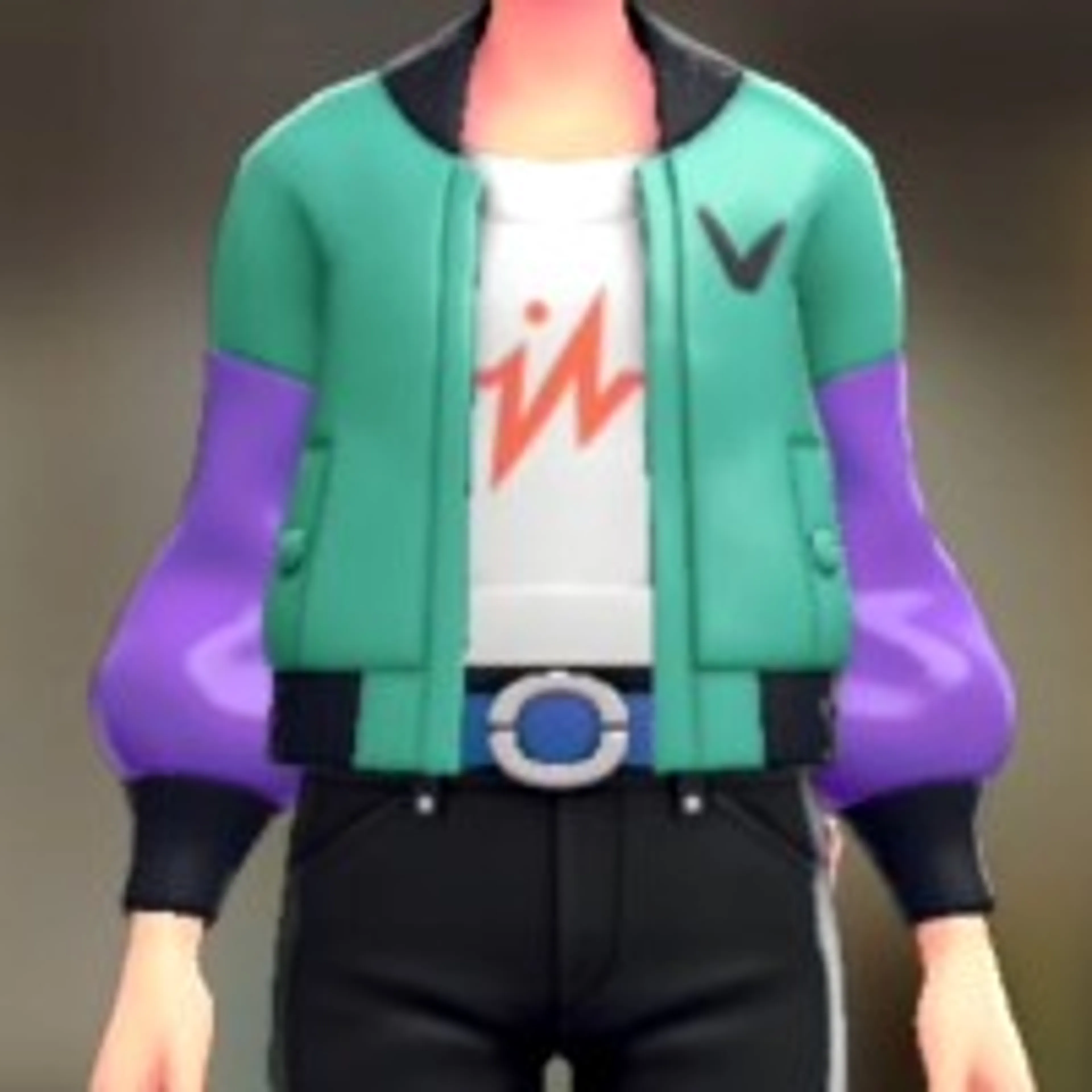 ブルゾン&オフショルセット - スケアリーグリーン ホワイト×オレンジ