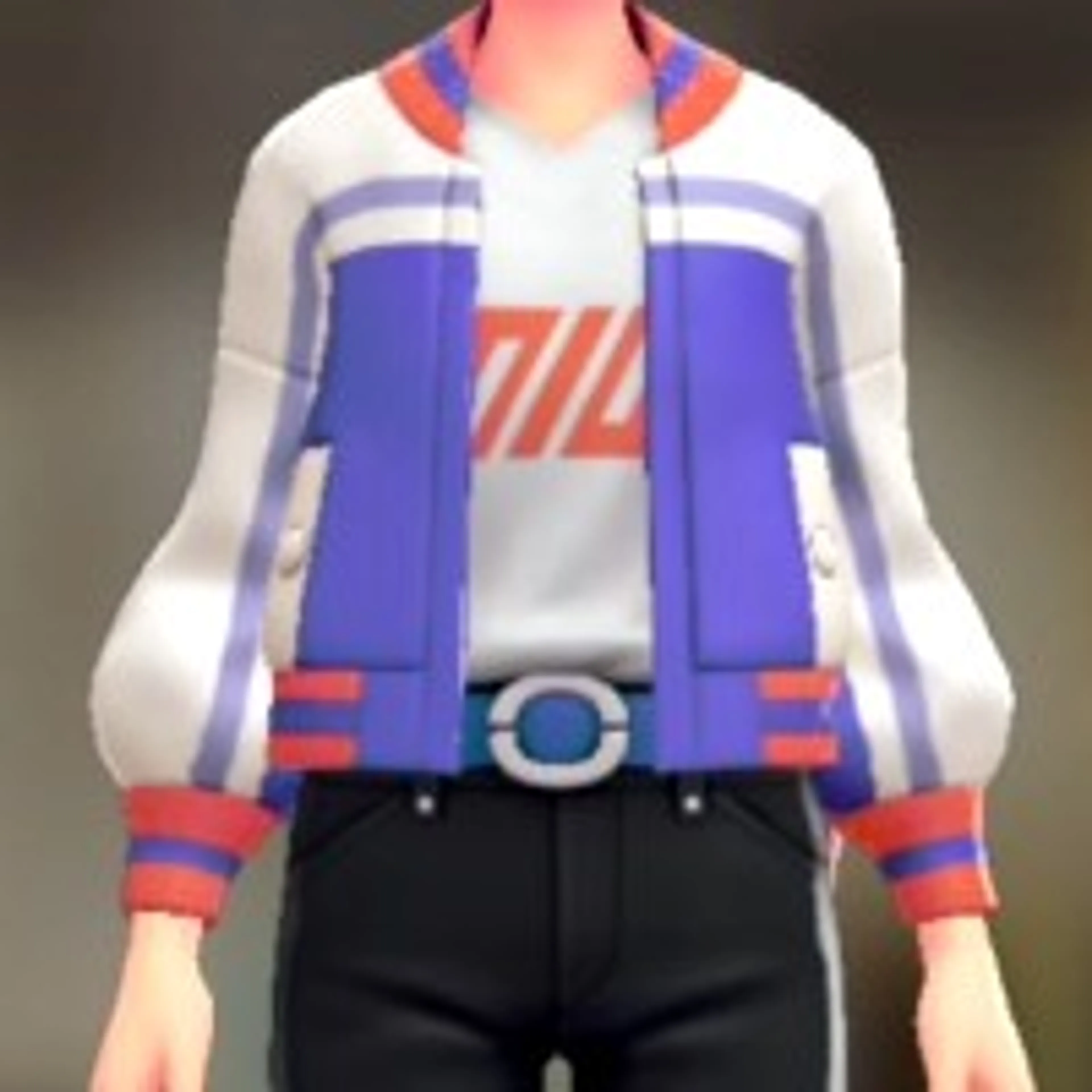 ブルゾン&Tシャツセット - バイカラーパープル ホワイト×オレンジ