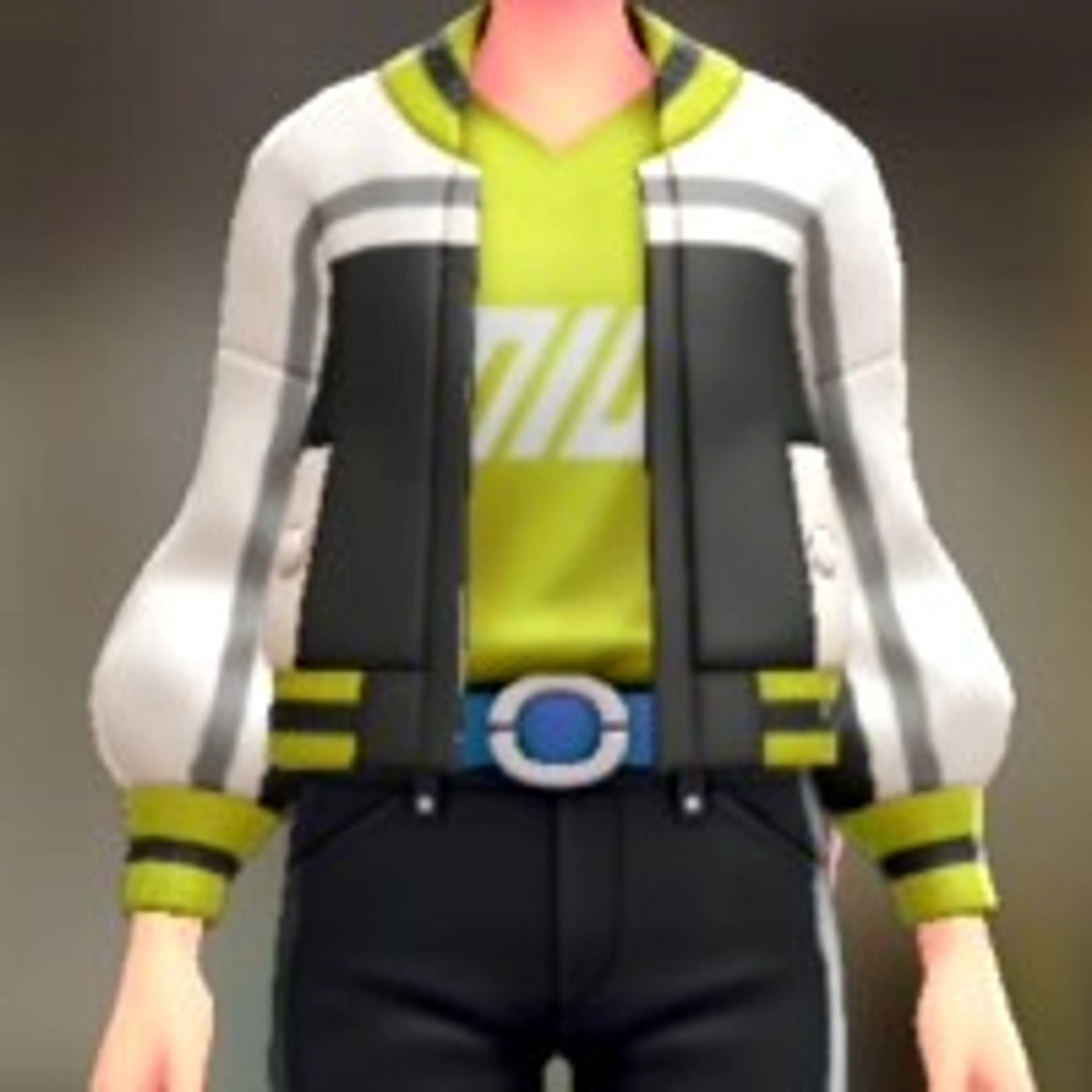 ブルゾン&Tシャツセット - バイカラーブラック イエロー×ホワイト