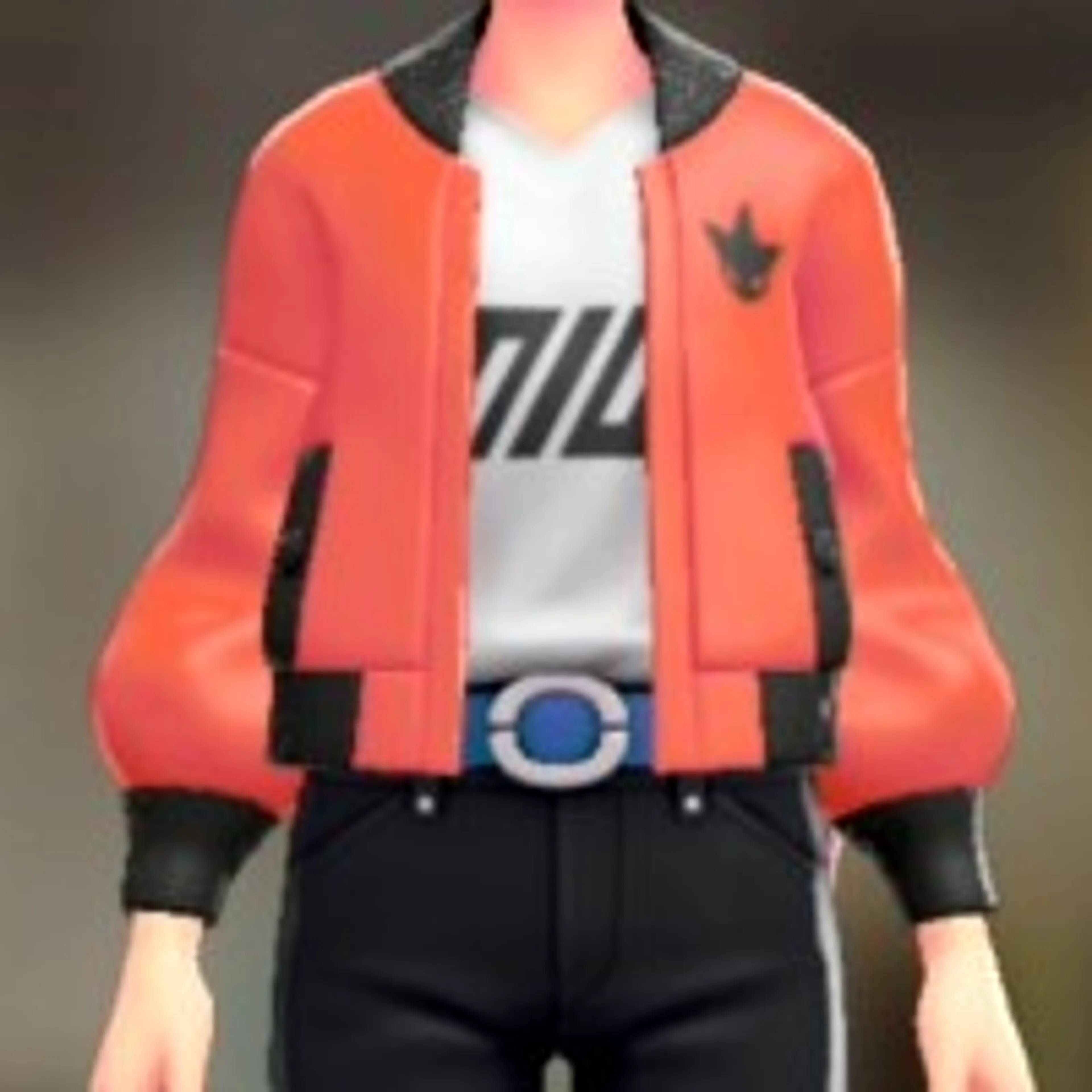 ブルゾン&Tシャツセット - シザーオレンジ ホワイト×ブラック