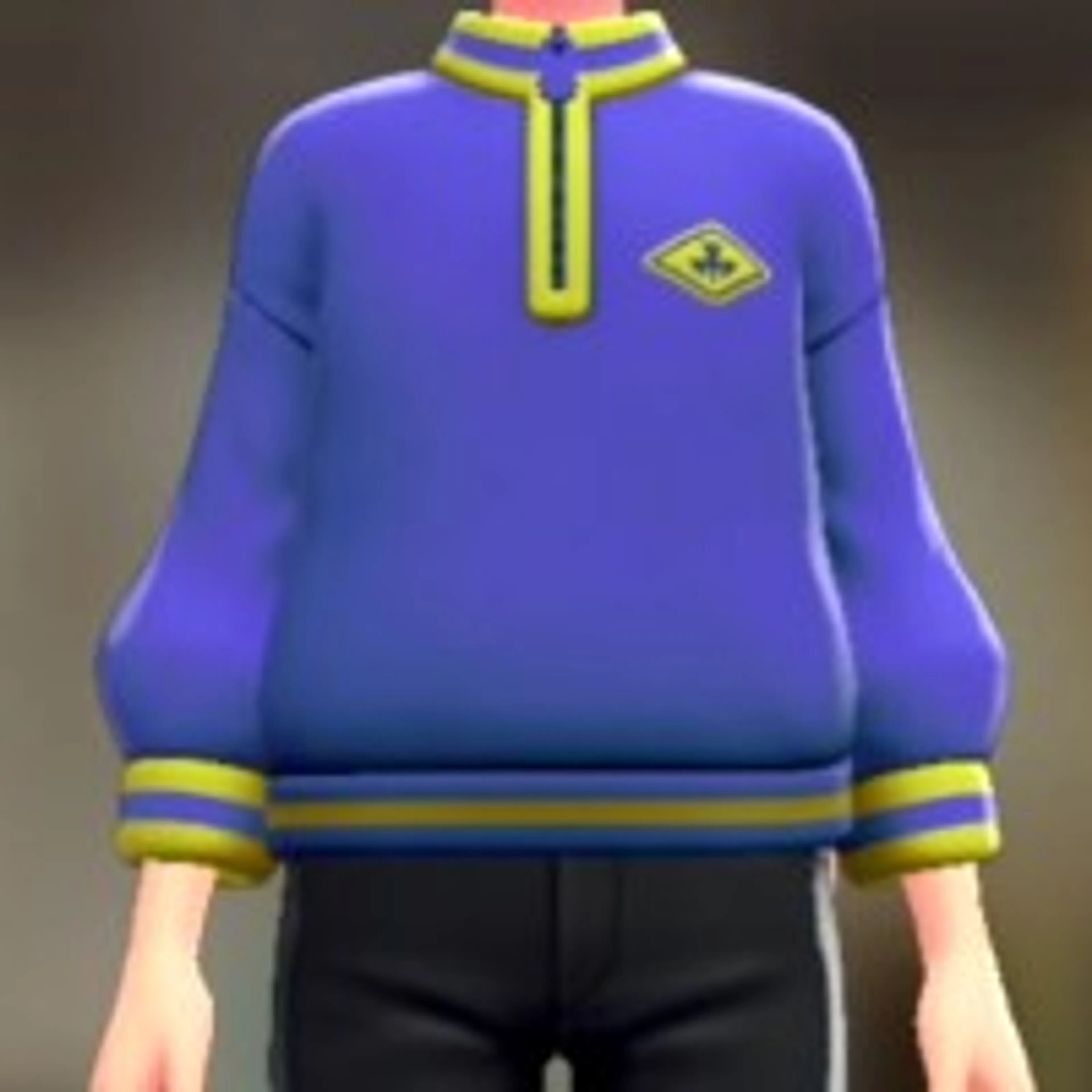 ワンポイントジップスウェット - ウルトラマリンブルー