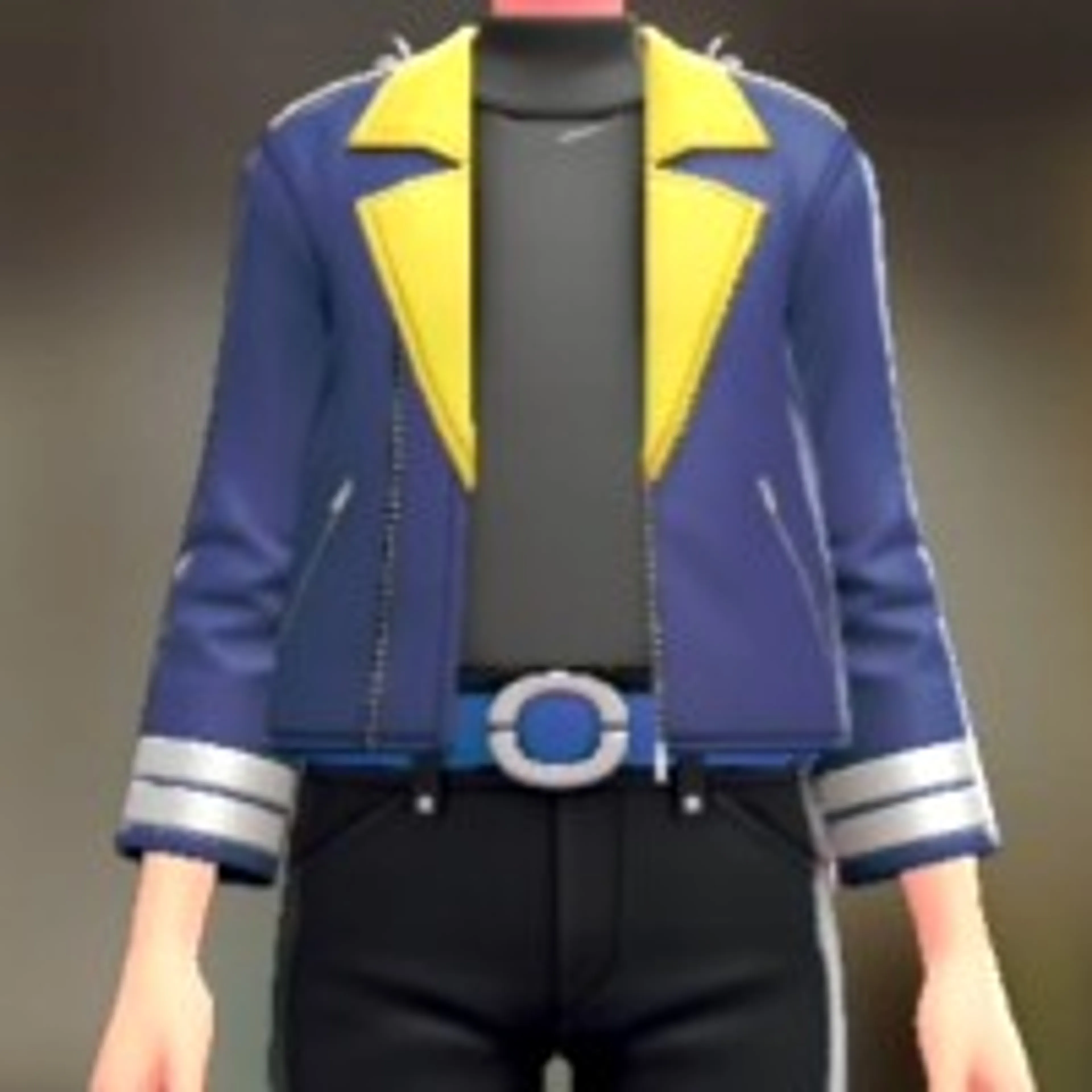 ダークジャケットセット - ブルー×イエロー グレー