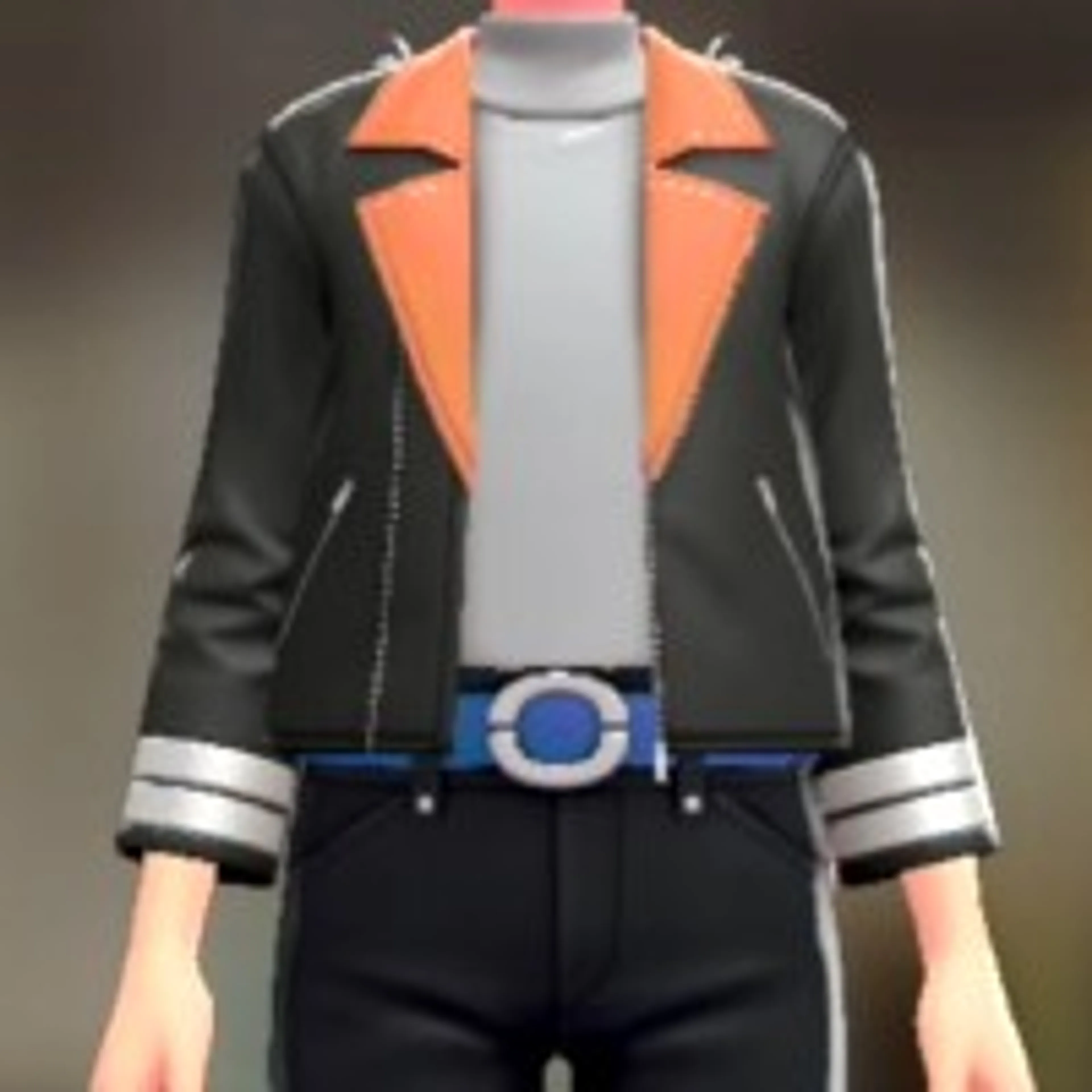 ダークジャケットセット - ブラック×オレンジ ライトグレー