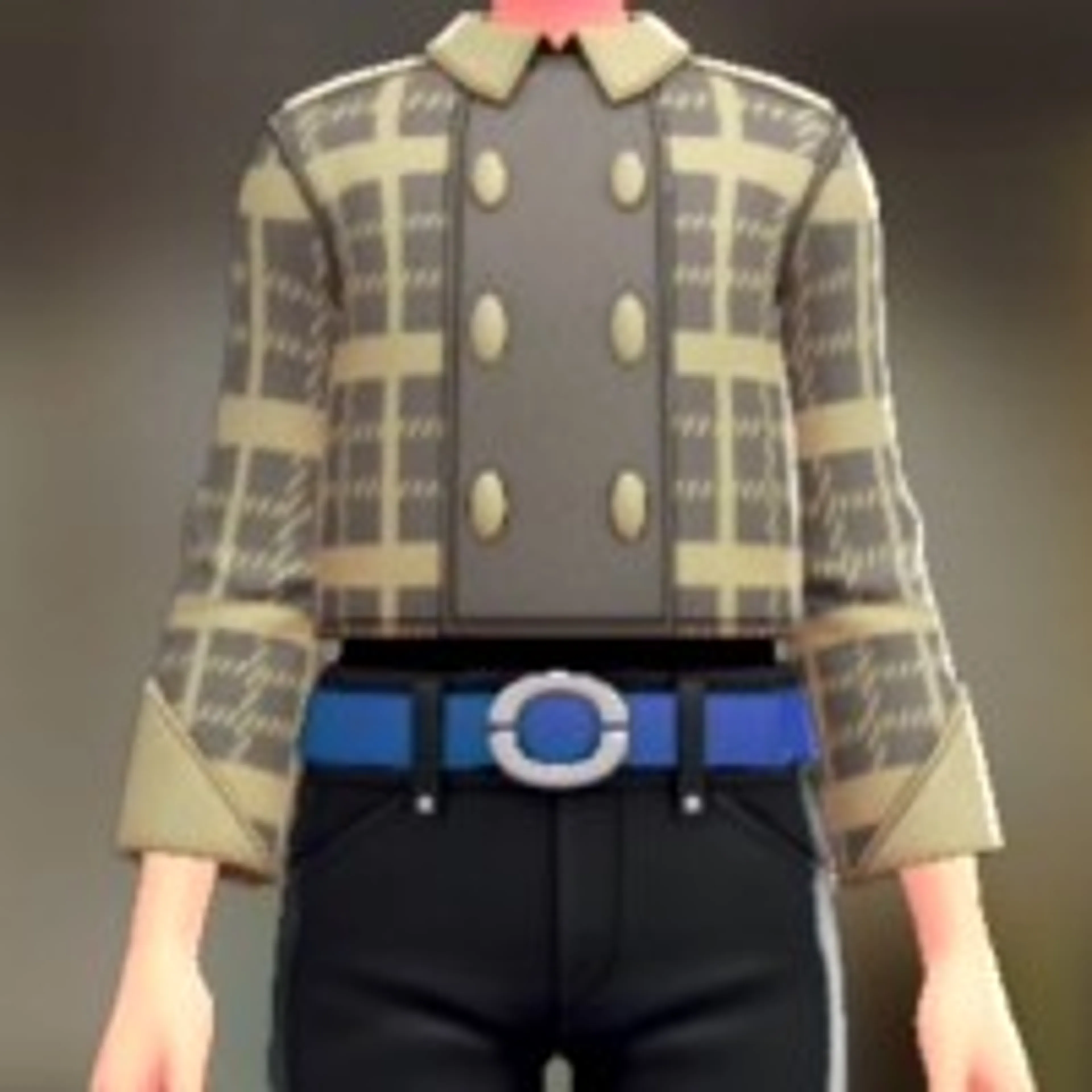 チェックがらショートPコート - ブレイブリーグレー