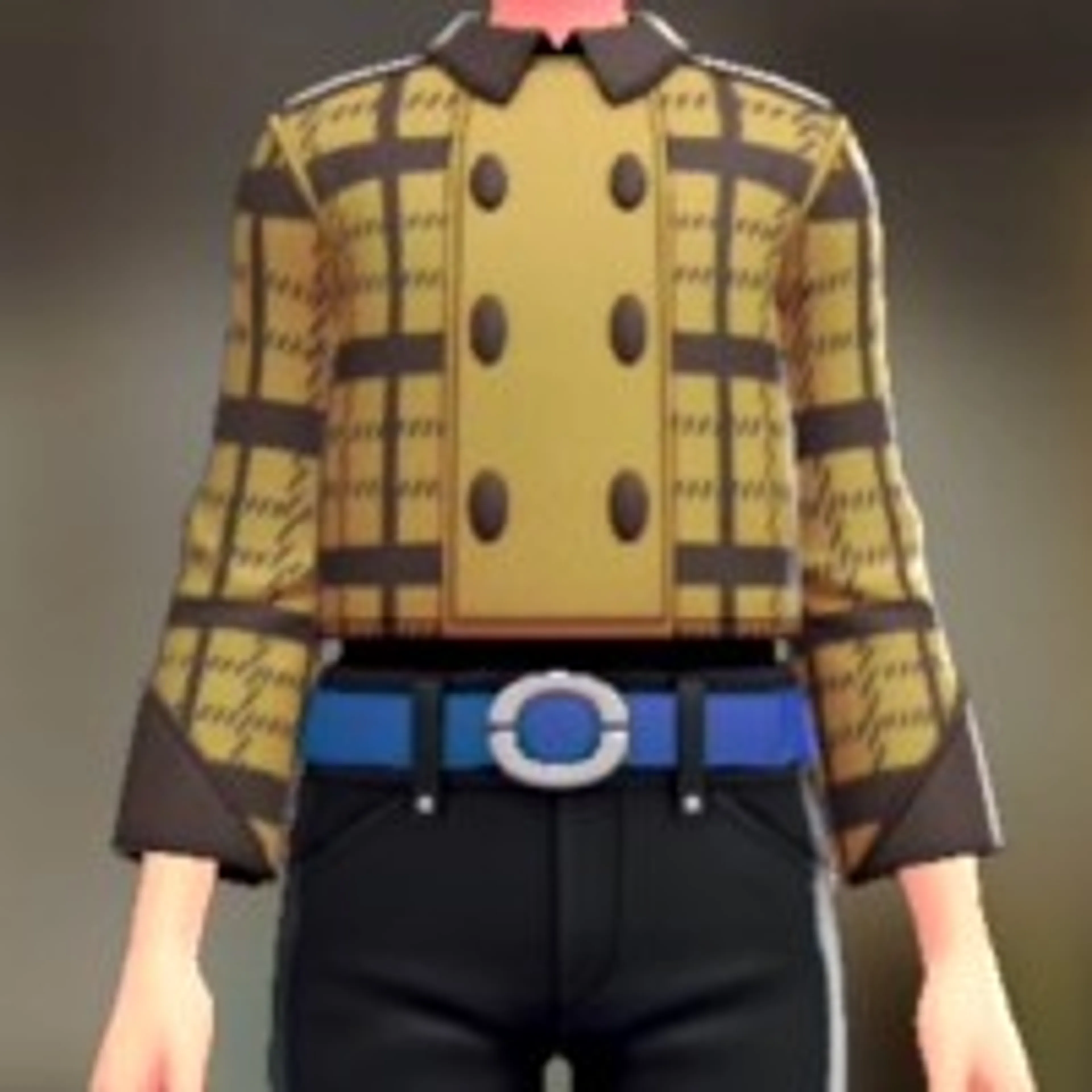 チェックがらショートPコート - ブレイブリーキャメル