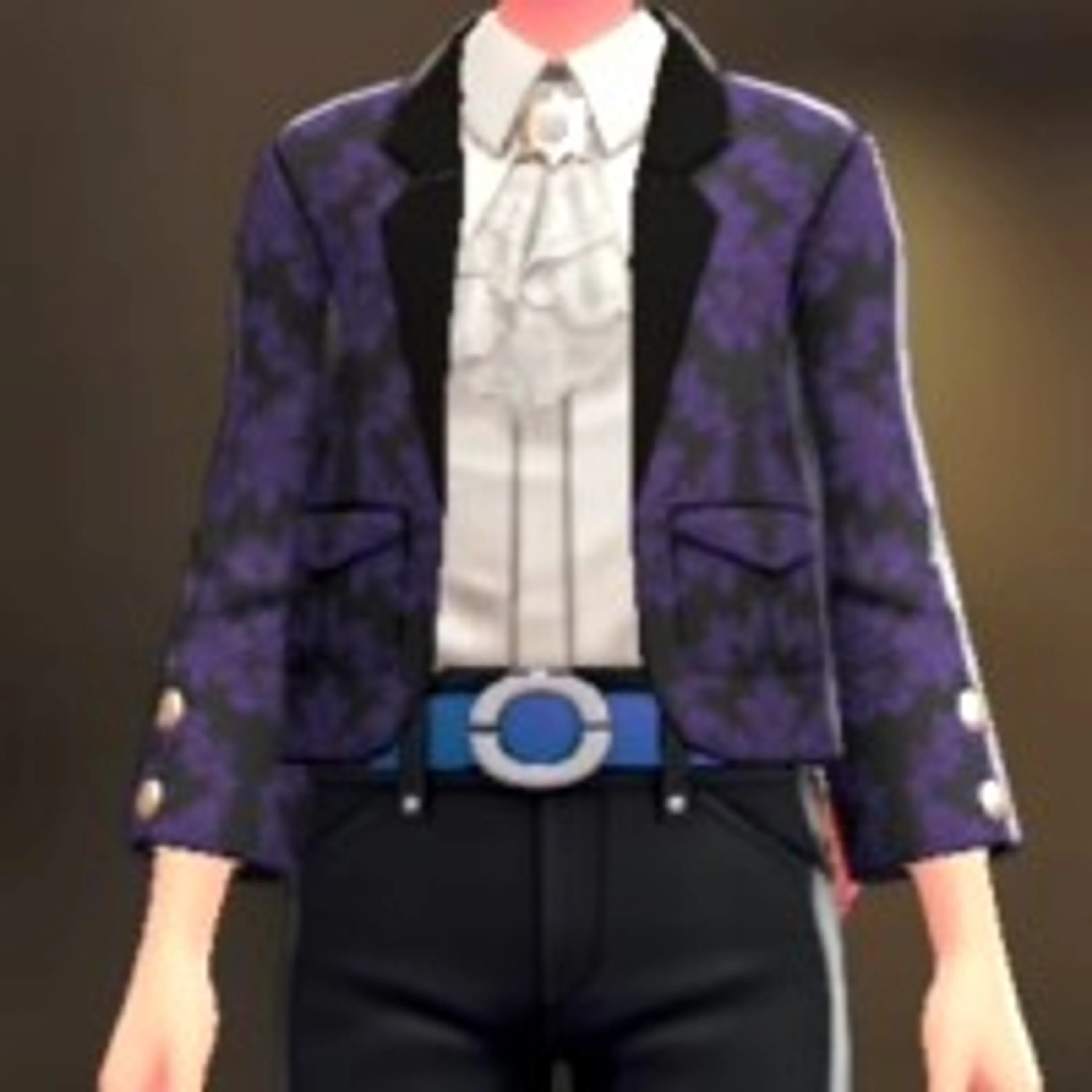 ジャケット&ブラウスセット - ダマスクパープル ホワイト×ホワイト