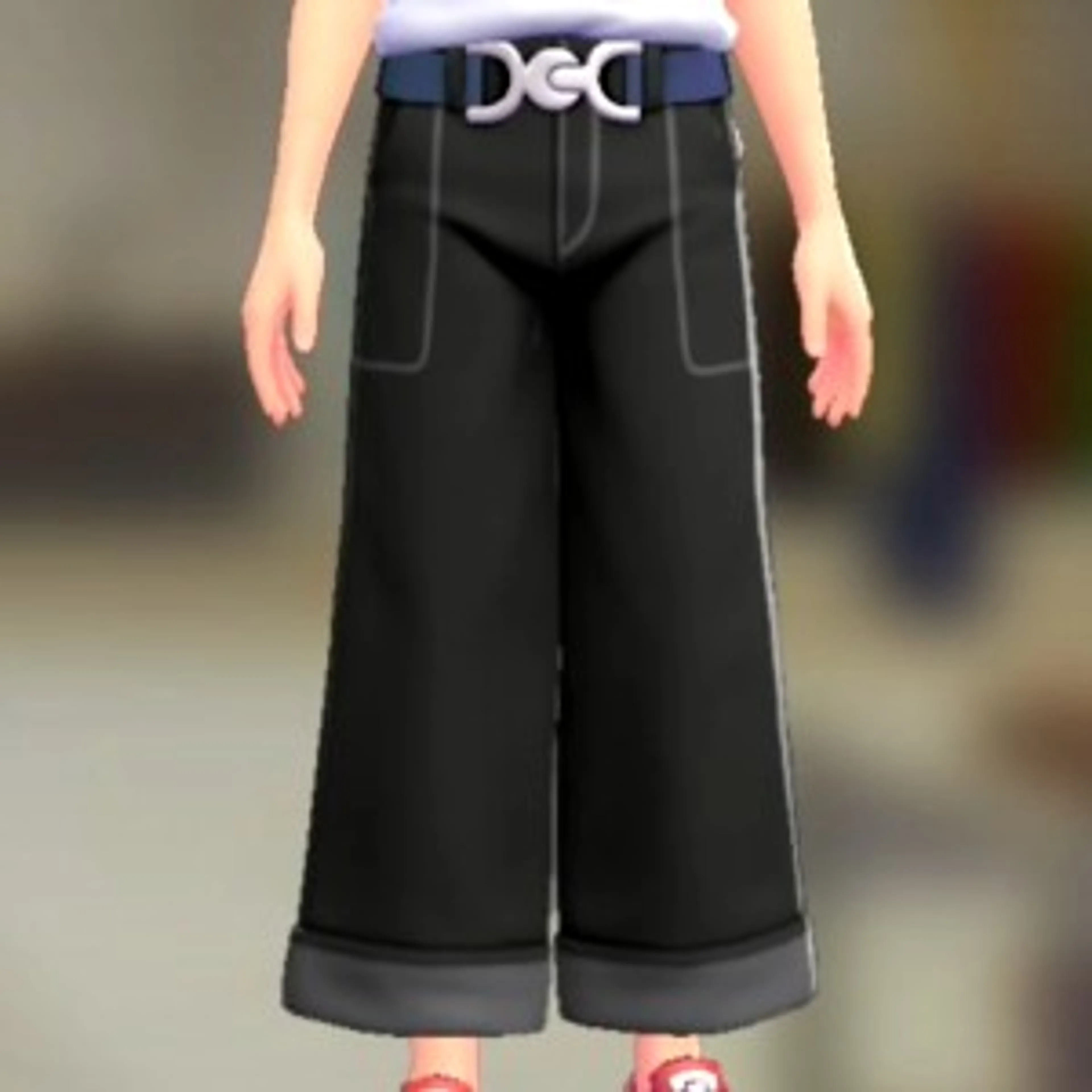 ワイドパンツセット - ブラックデニム ブルー