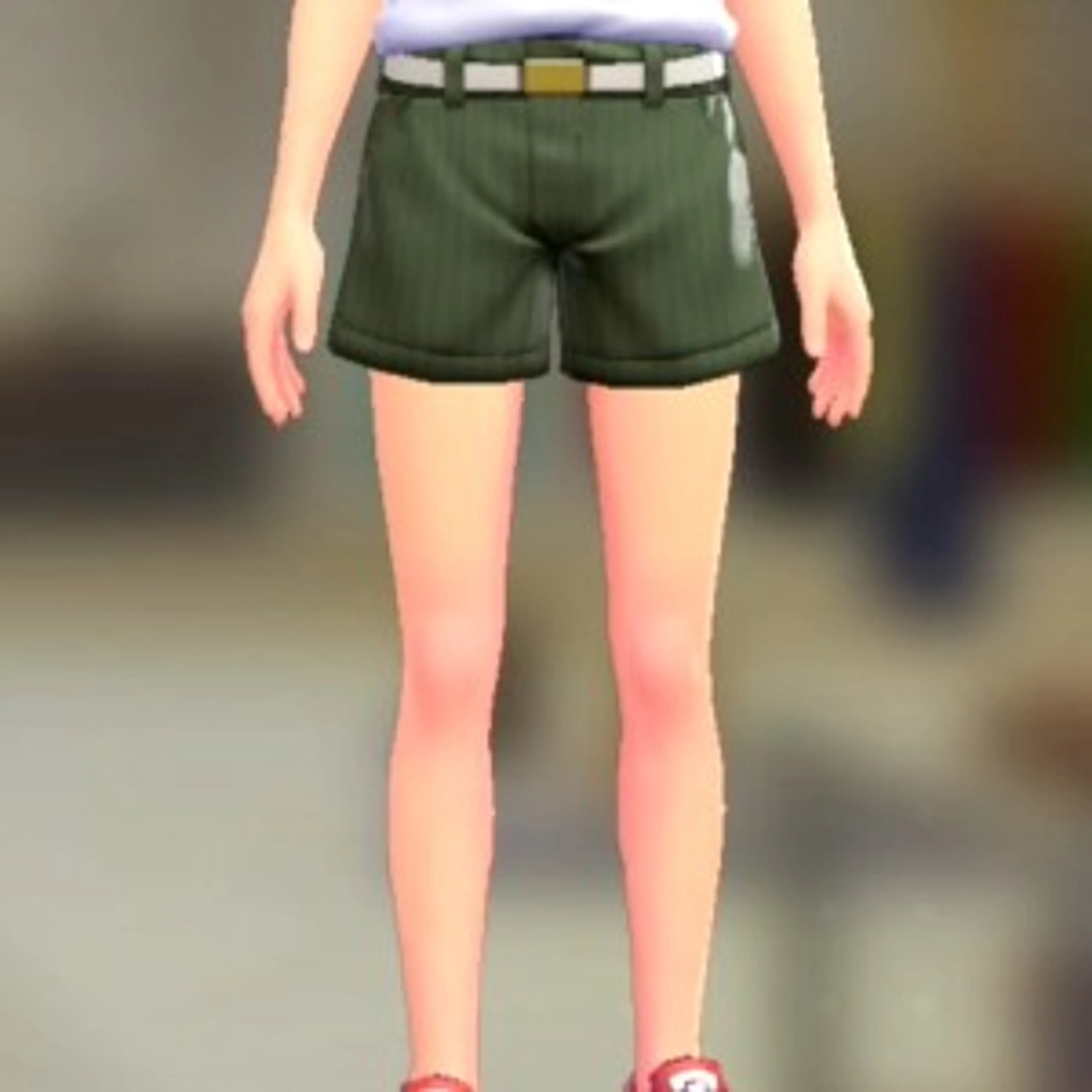 ショートパンツセット - モスグリーン ホワイト