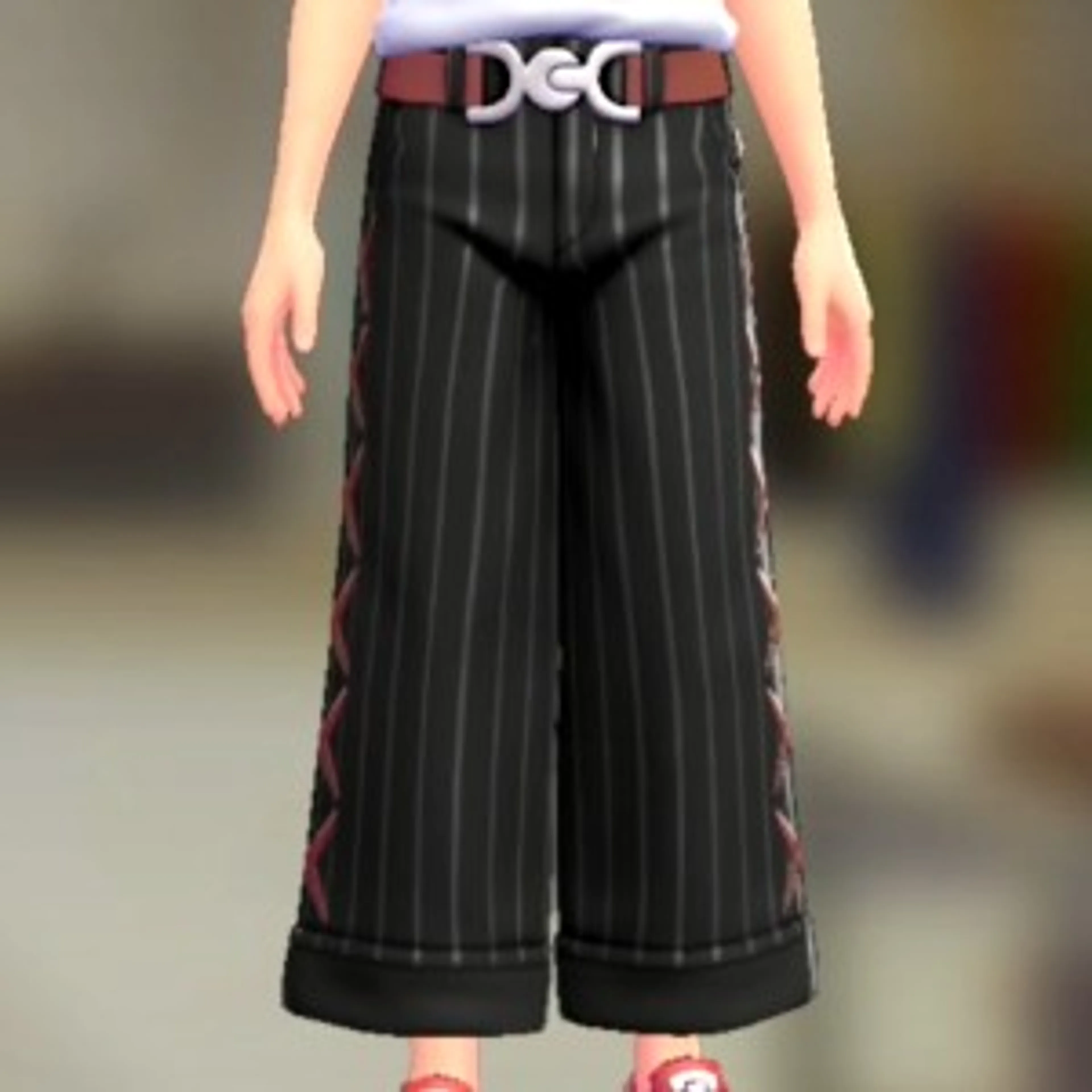 ワイドパンツセット - ブラック ボルドー