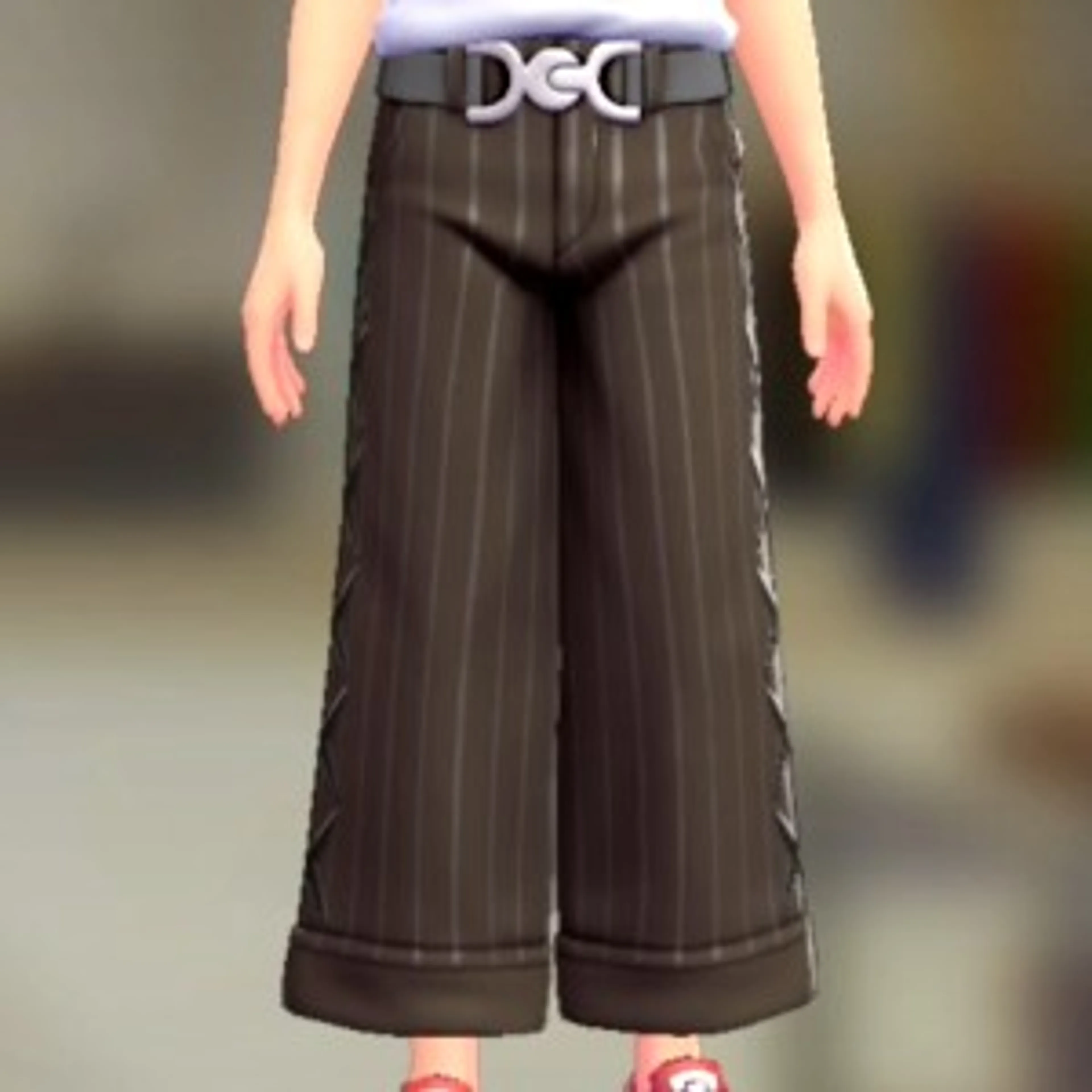 ワイドパンツセット - ダークブラウン グレー