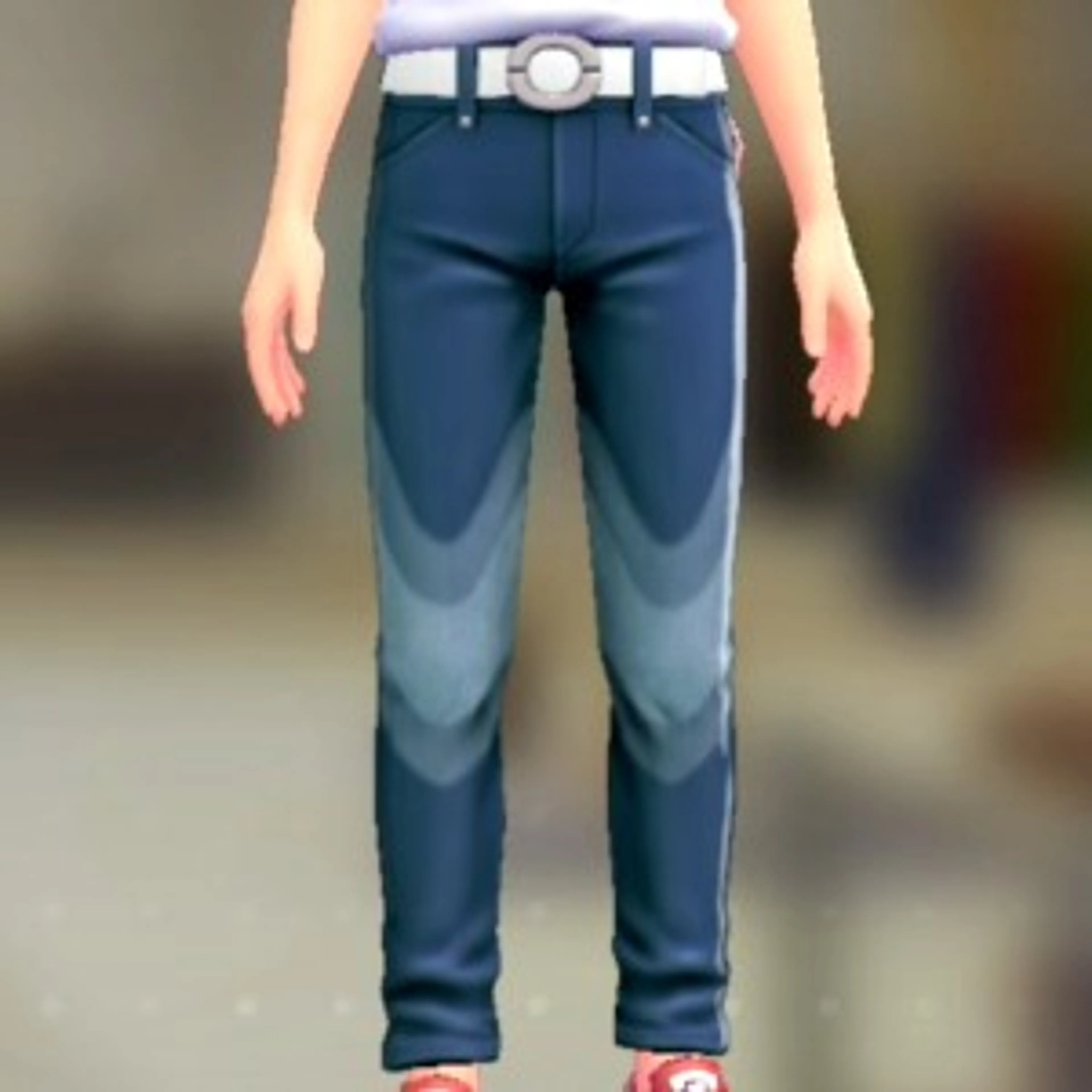 スキニーパンツセット - ブルーデニム ホワイト