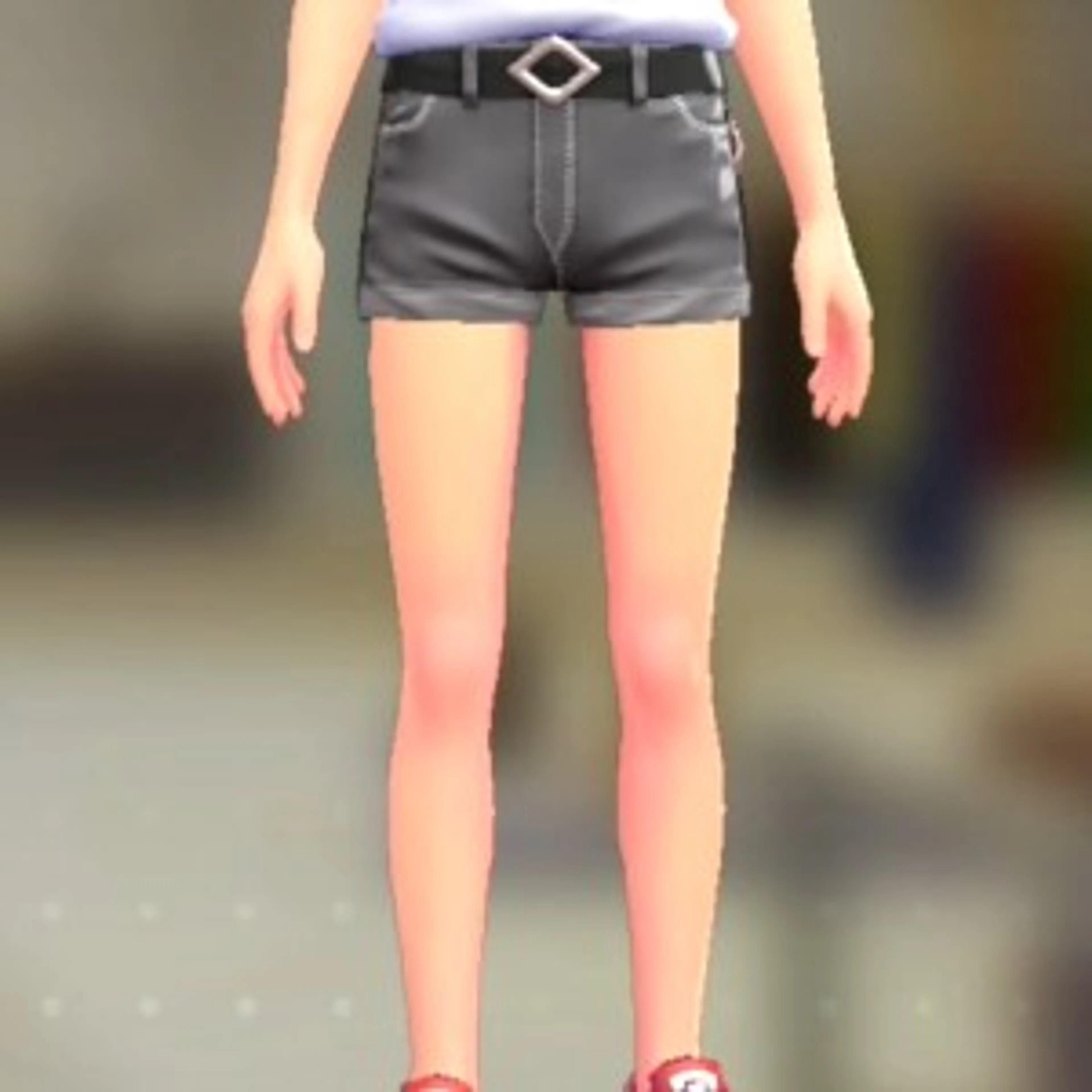 ホットパンツセット - グレーデニム ブラック