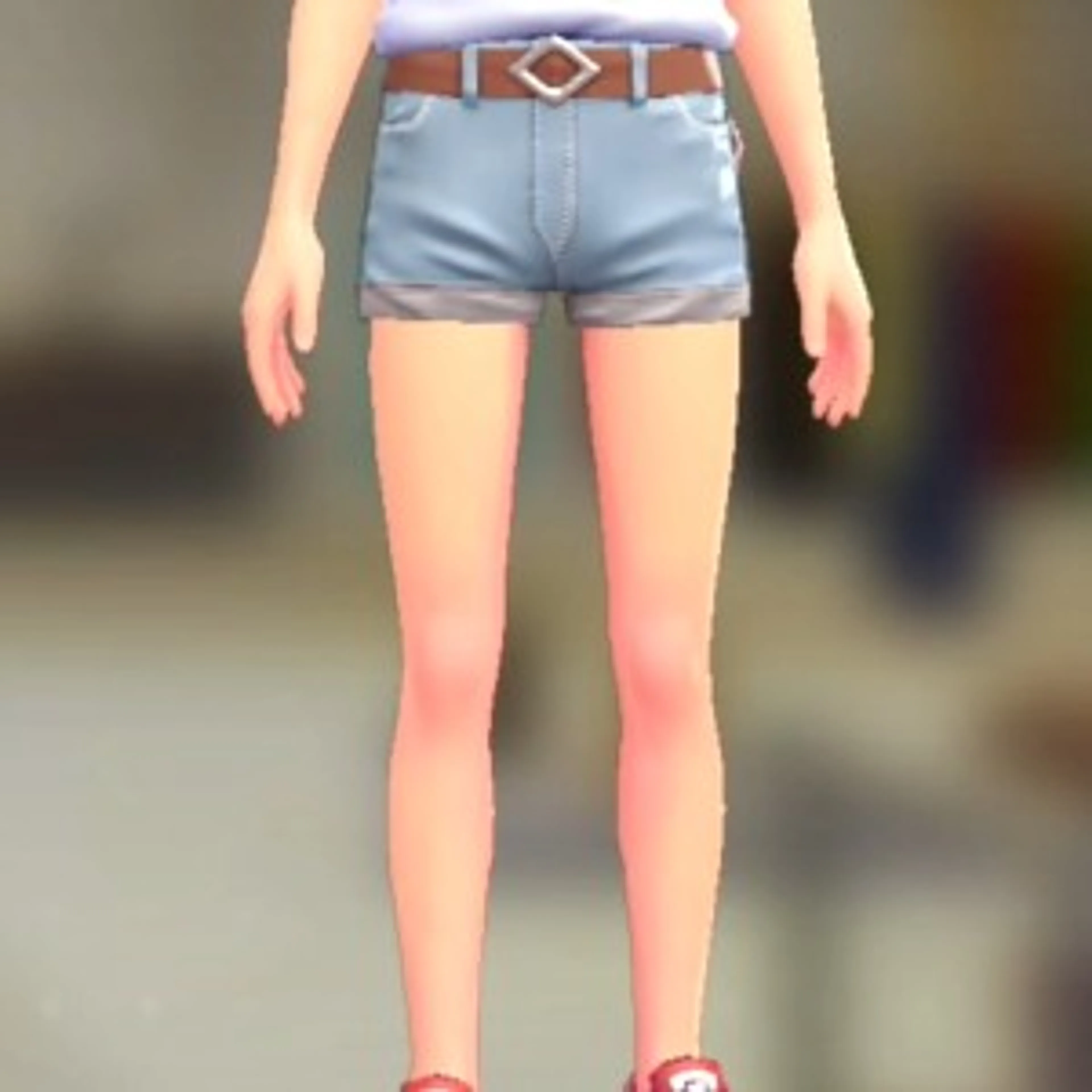 ホットパンツセット - ブリーチデニム ブラウン