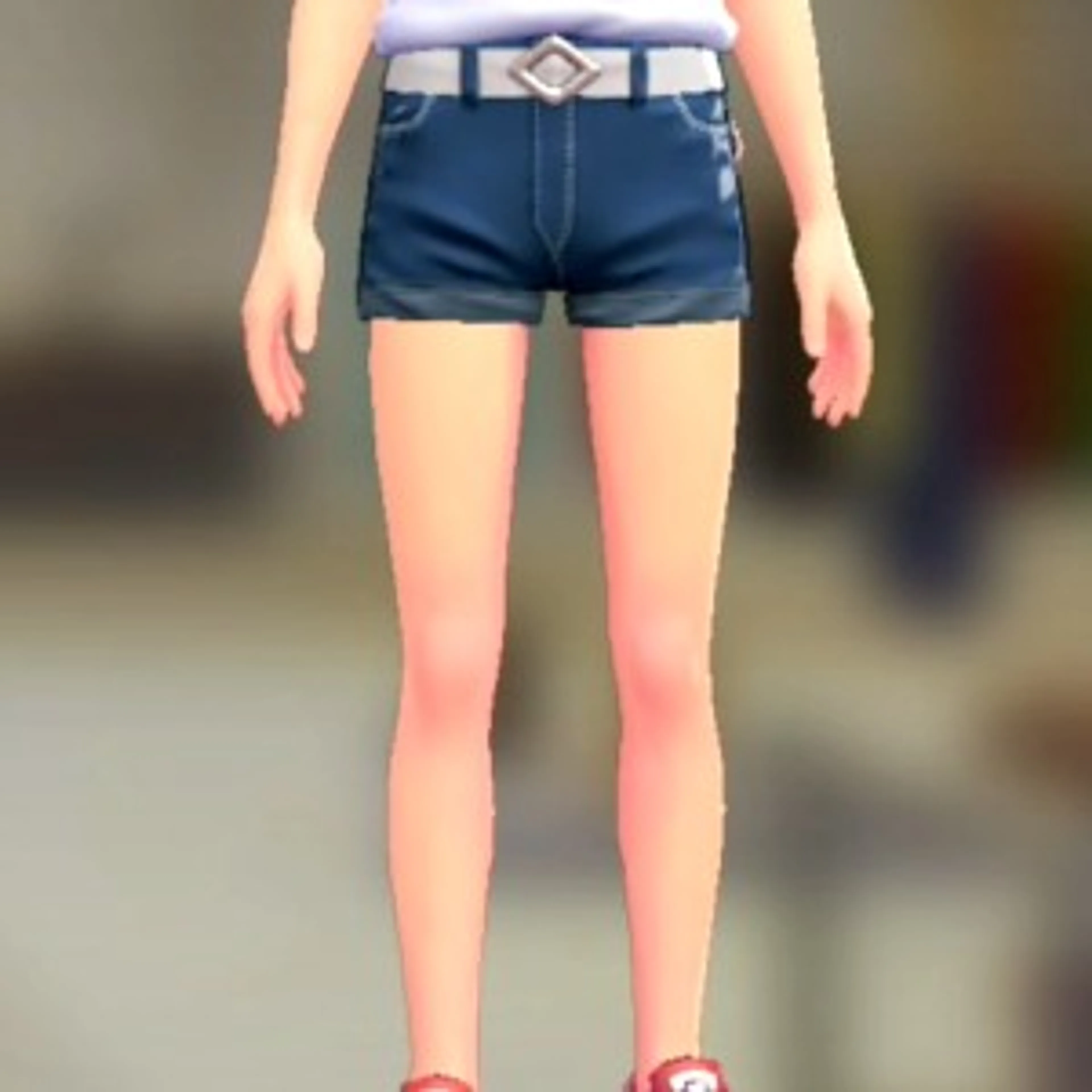 ホットパンツセット - ブルーデニム ホワイト