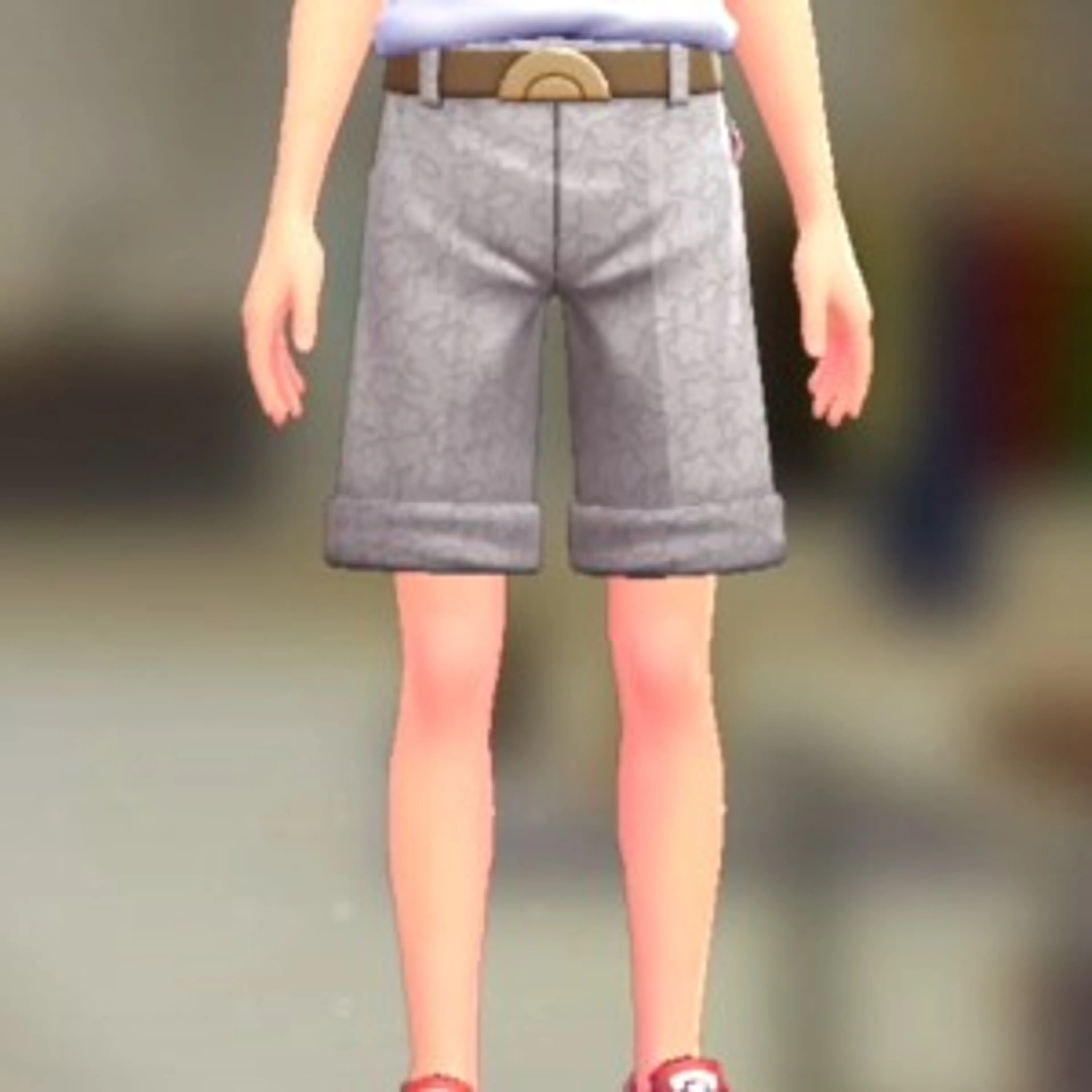 ショートテーパードセット - ホワイトフラワー ブラウン