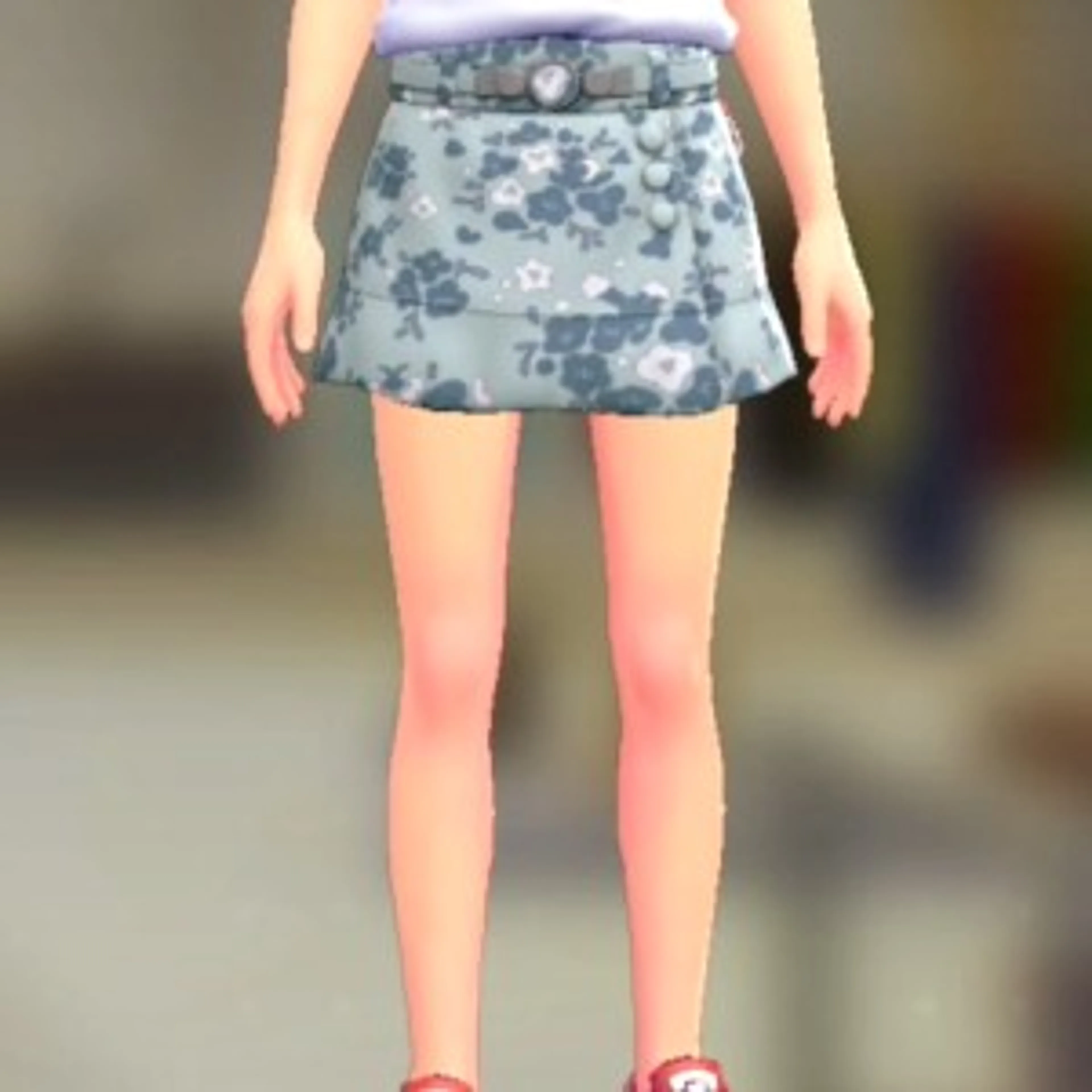 ラップキュロットセット - はながらブルー ペールブルー