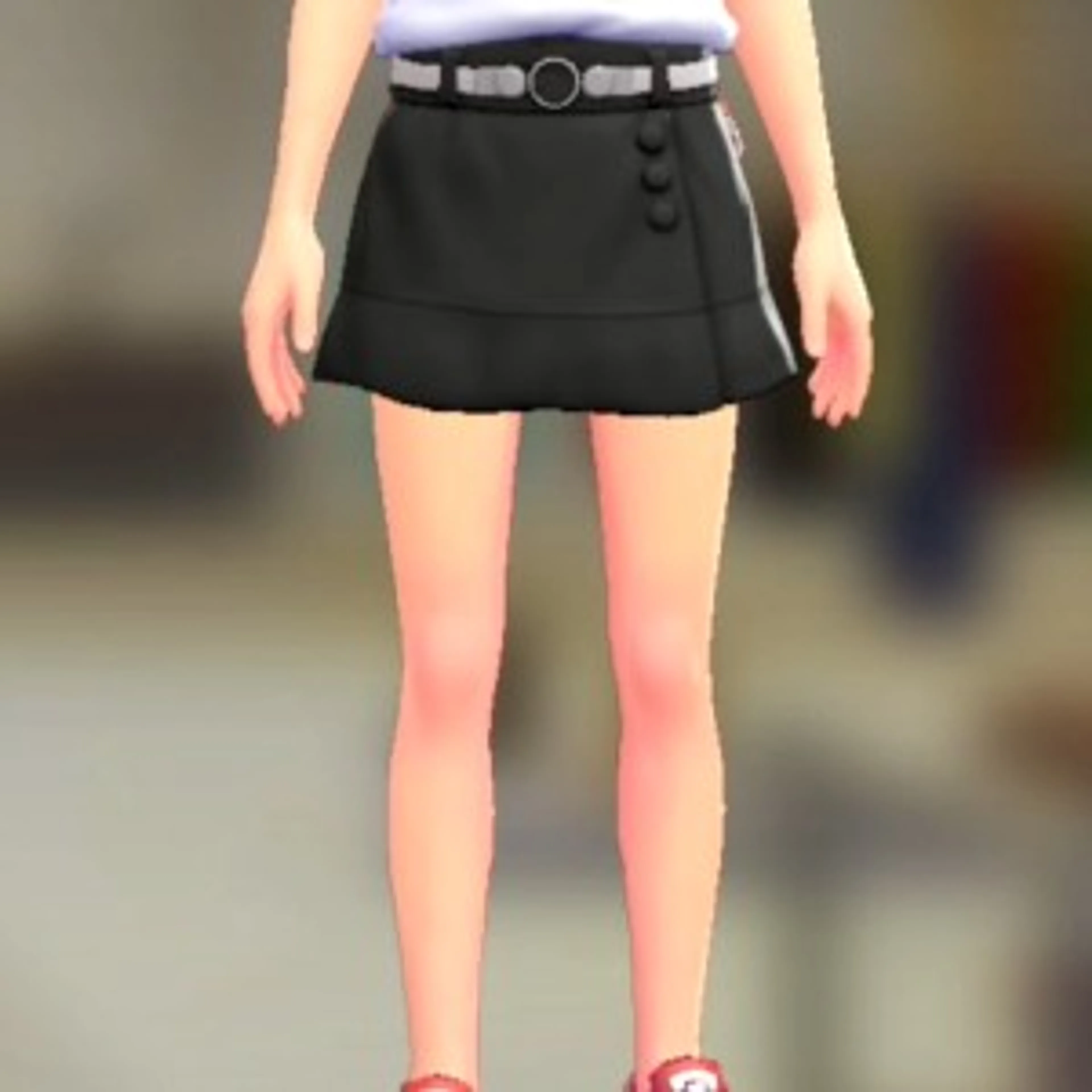 ラップキュロットセット - ブラック ホワイト